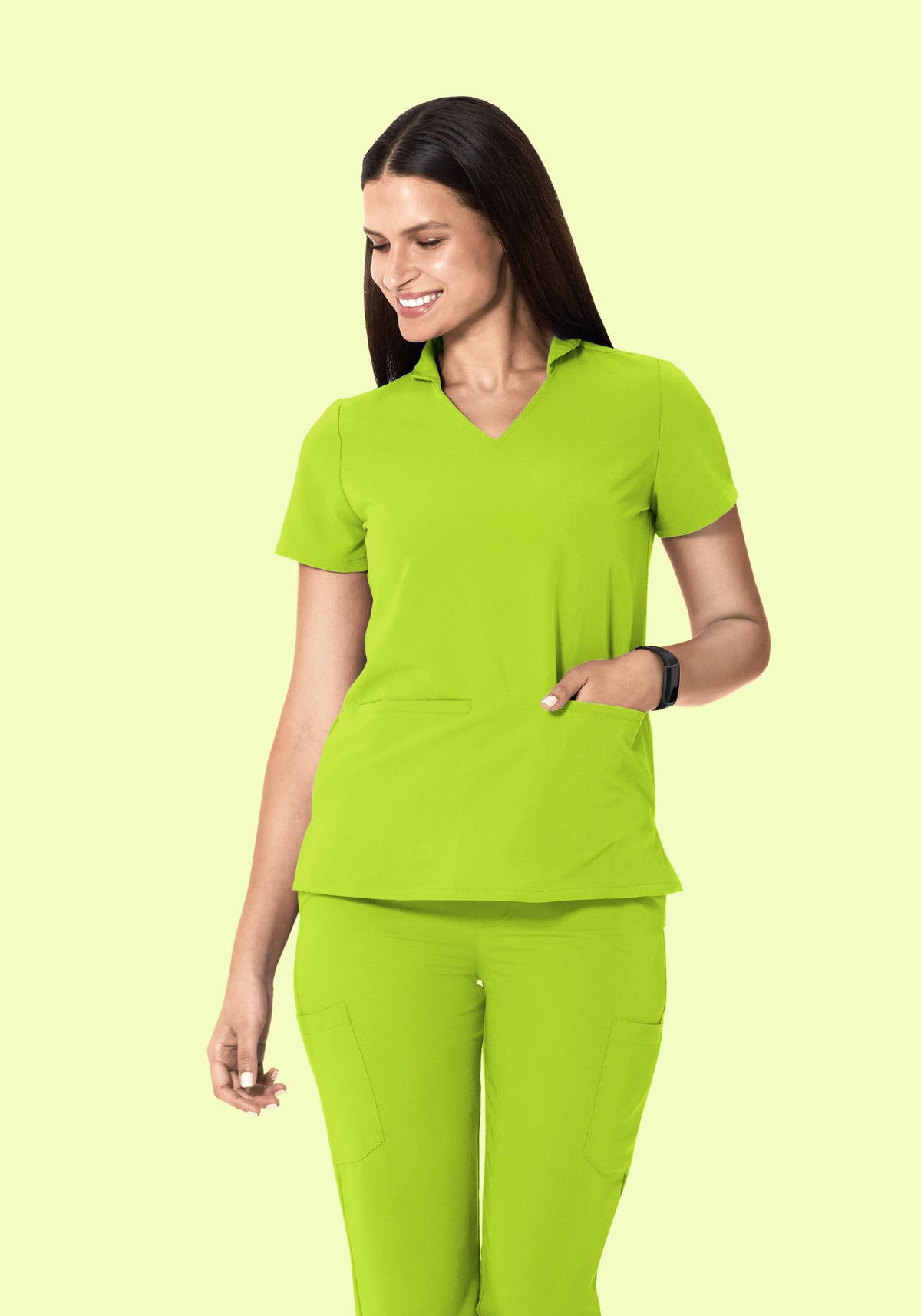 Multi Wear Collar Top Apple Green