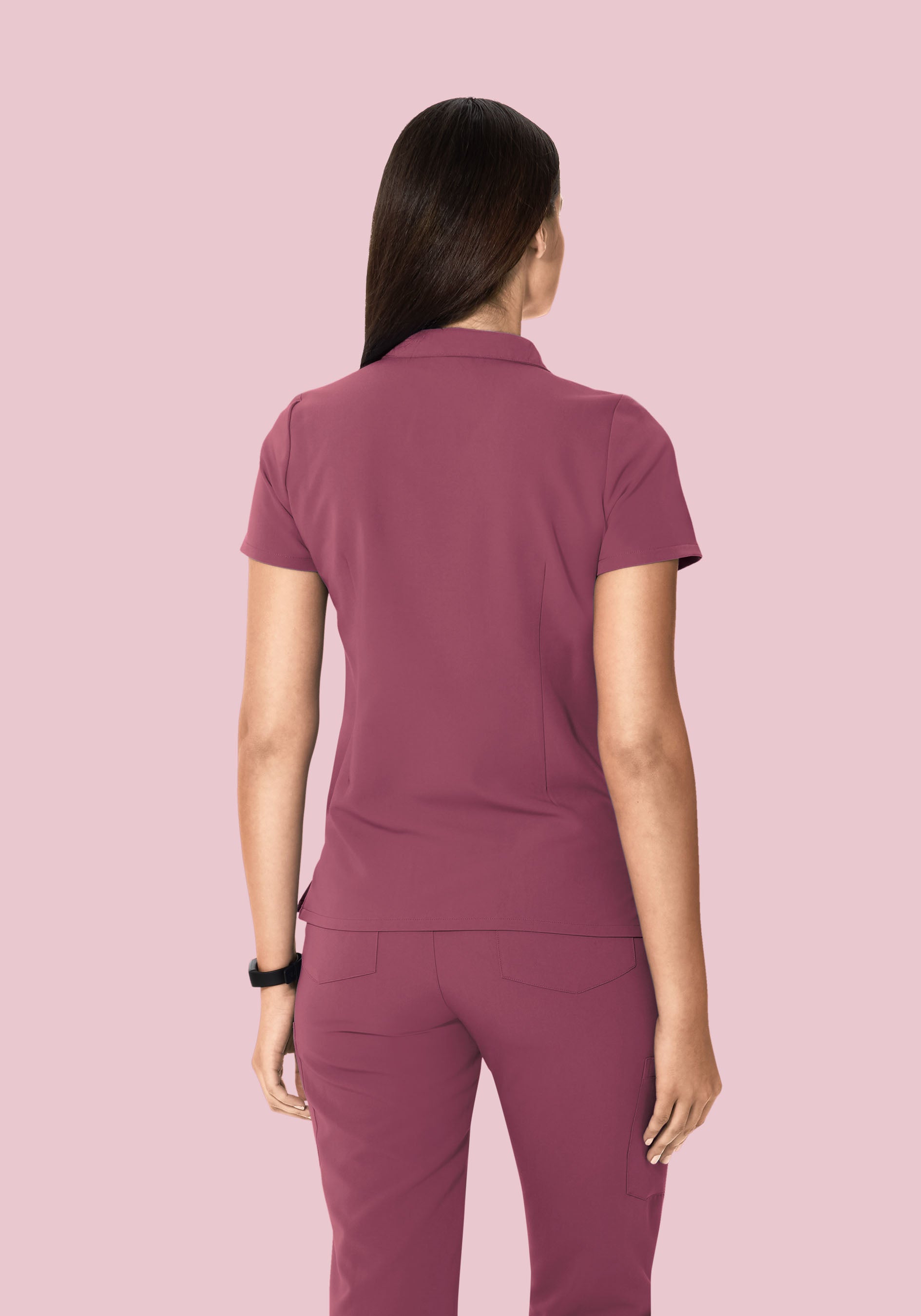 Multi Wear Collar Top Deep Mauve