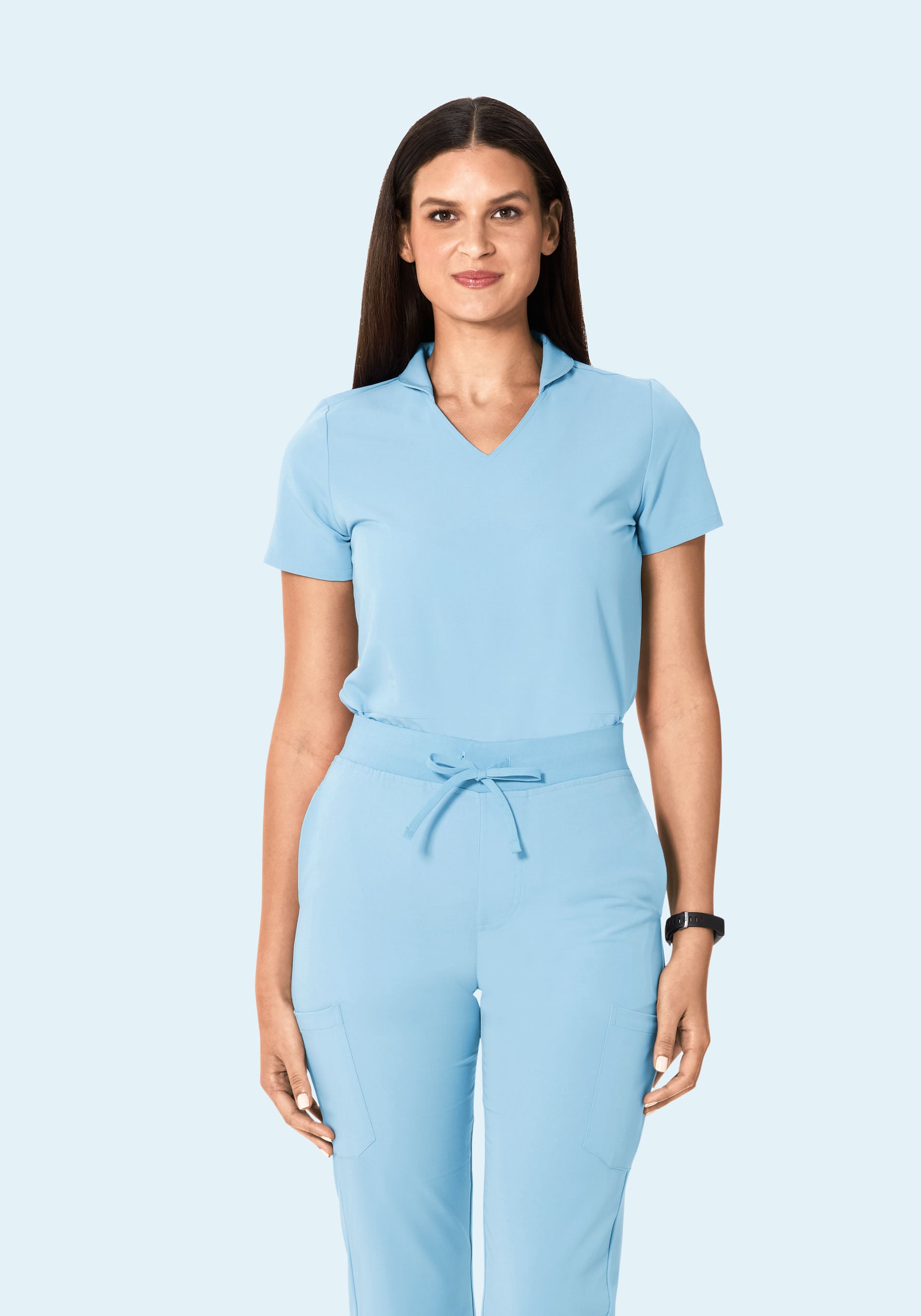 Multi Wear Collar Top Nordic Blue