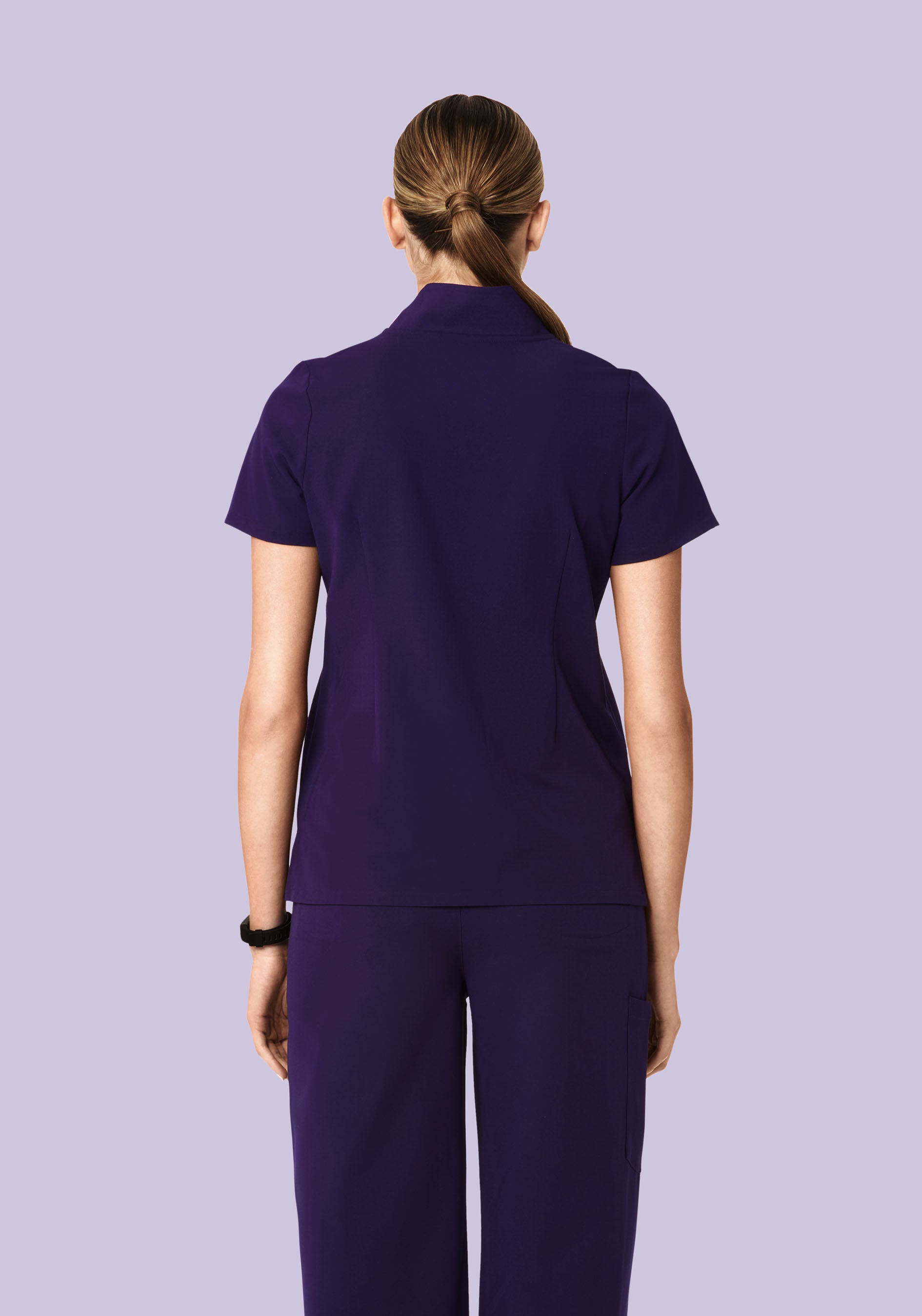 Multi Wear Collar Top Eggplant