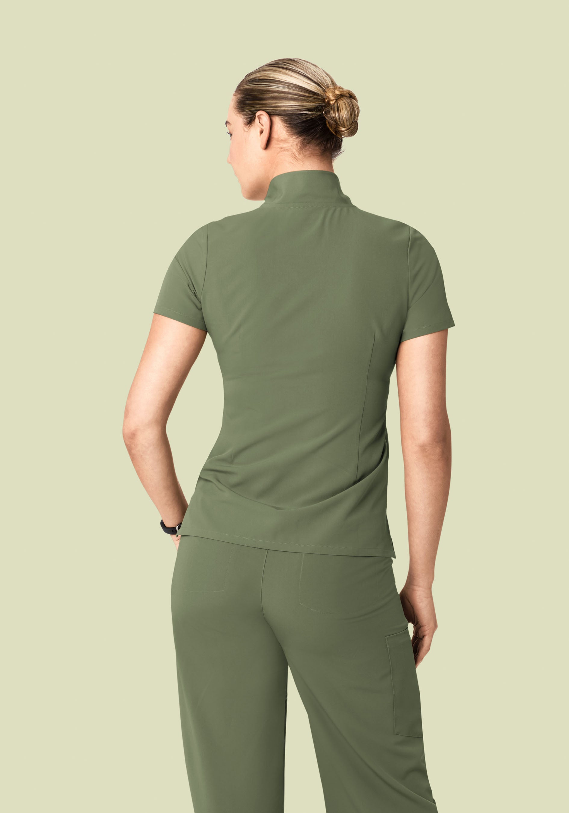 Multi Wear Collar Top Sage