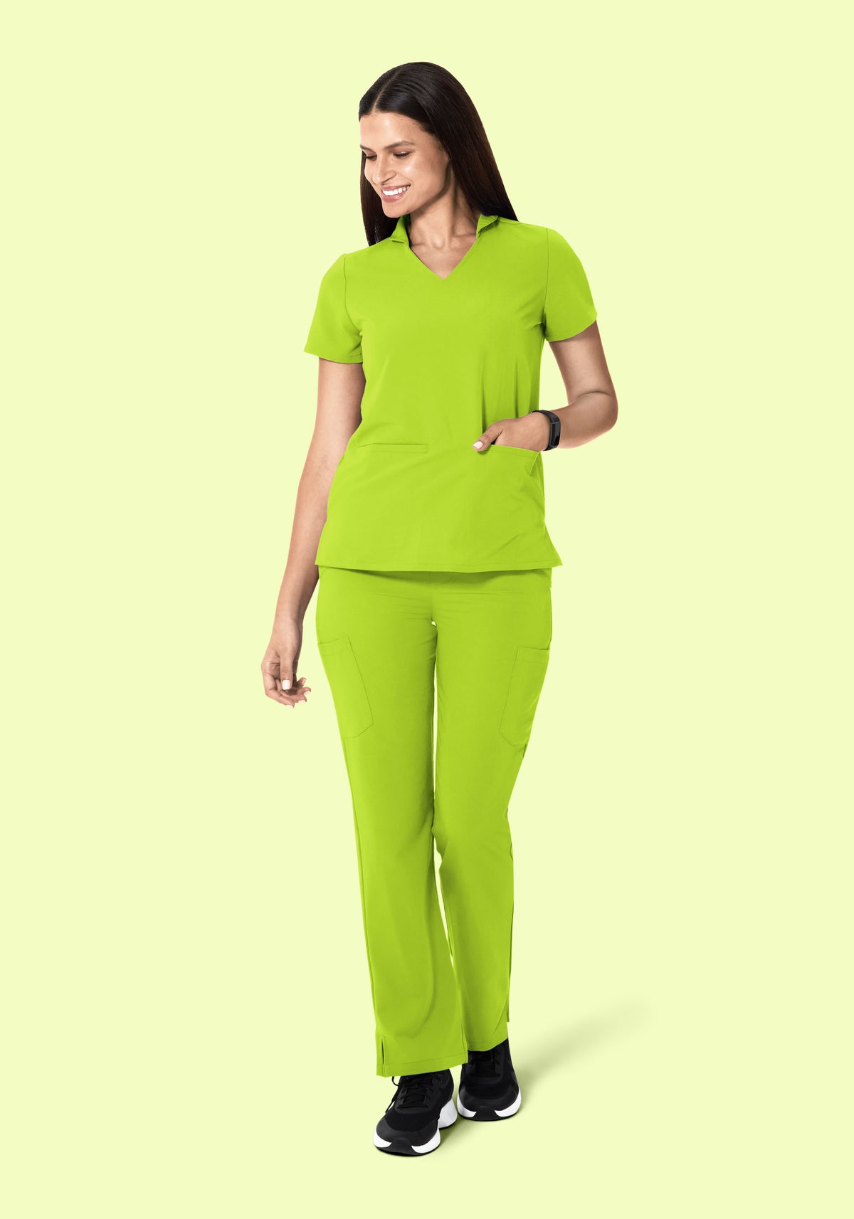 Multi Wear Collar Top Apple Green