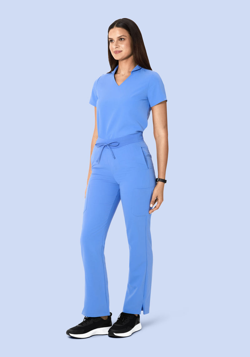 High Waisted Cargos Ceil Blue – Mandala Scrubs
