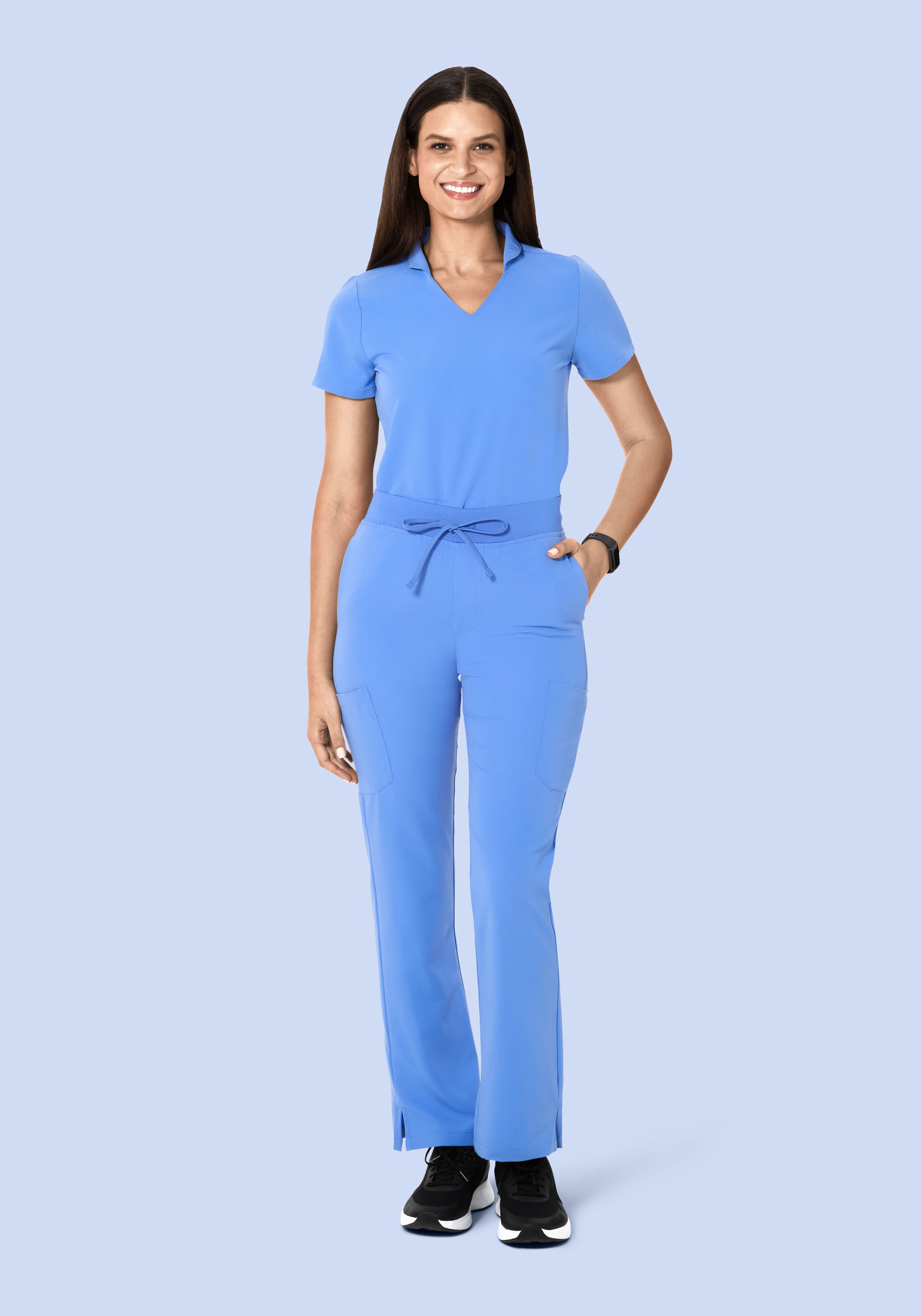 High Waisted Cargos Ceil Blue