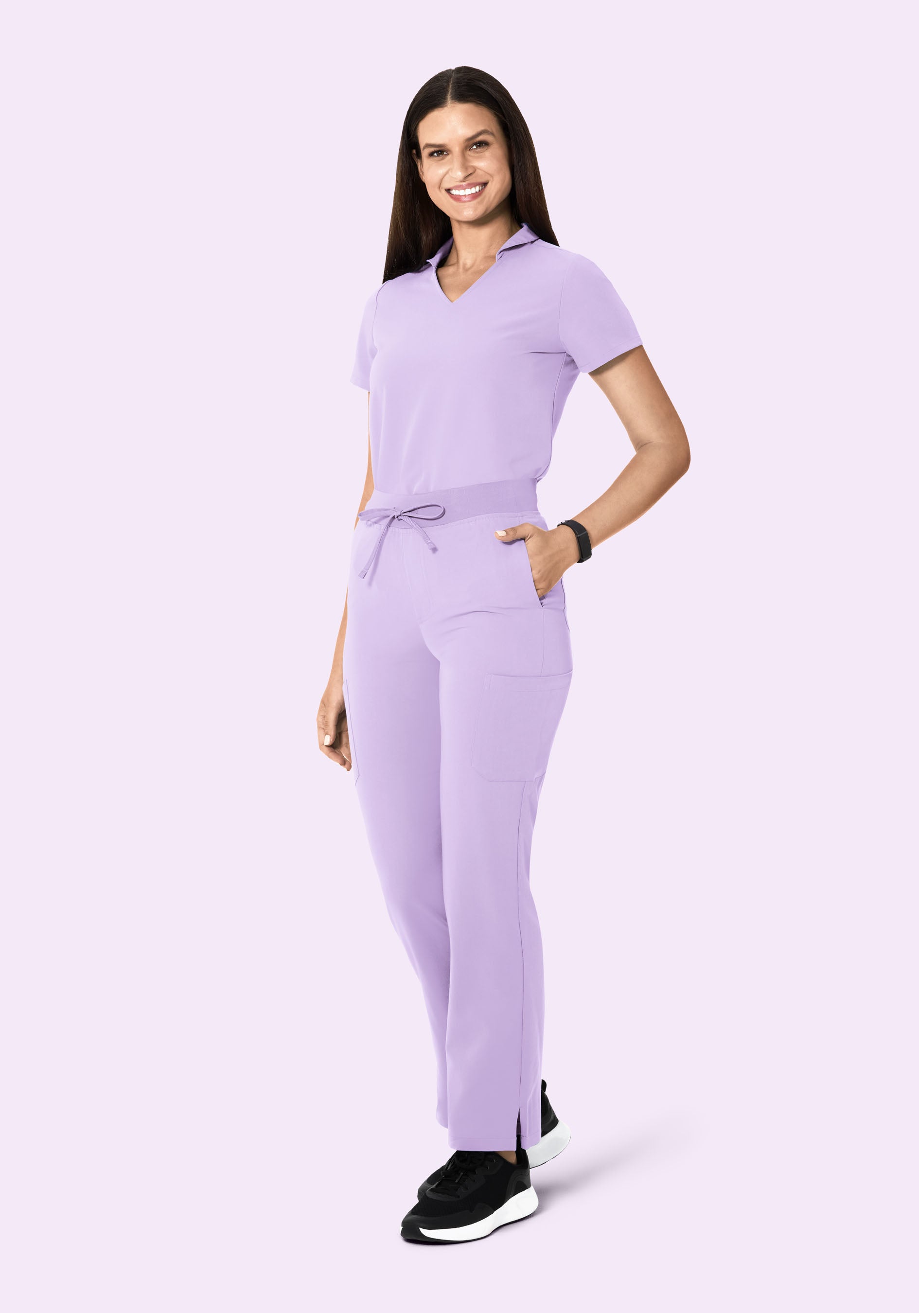 High Waisted Cargos Cool Lavender