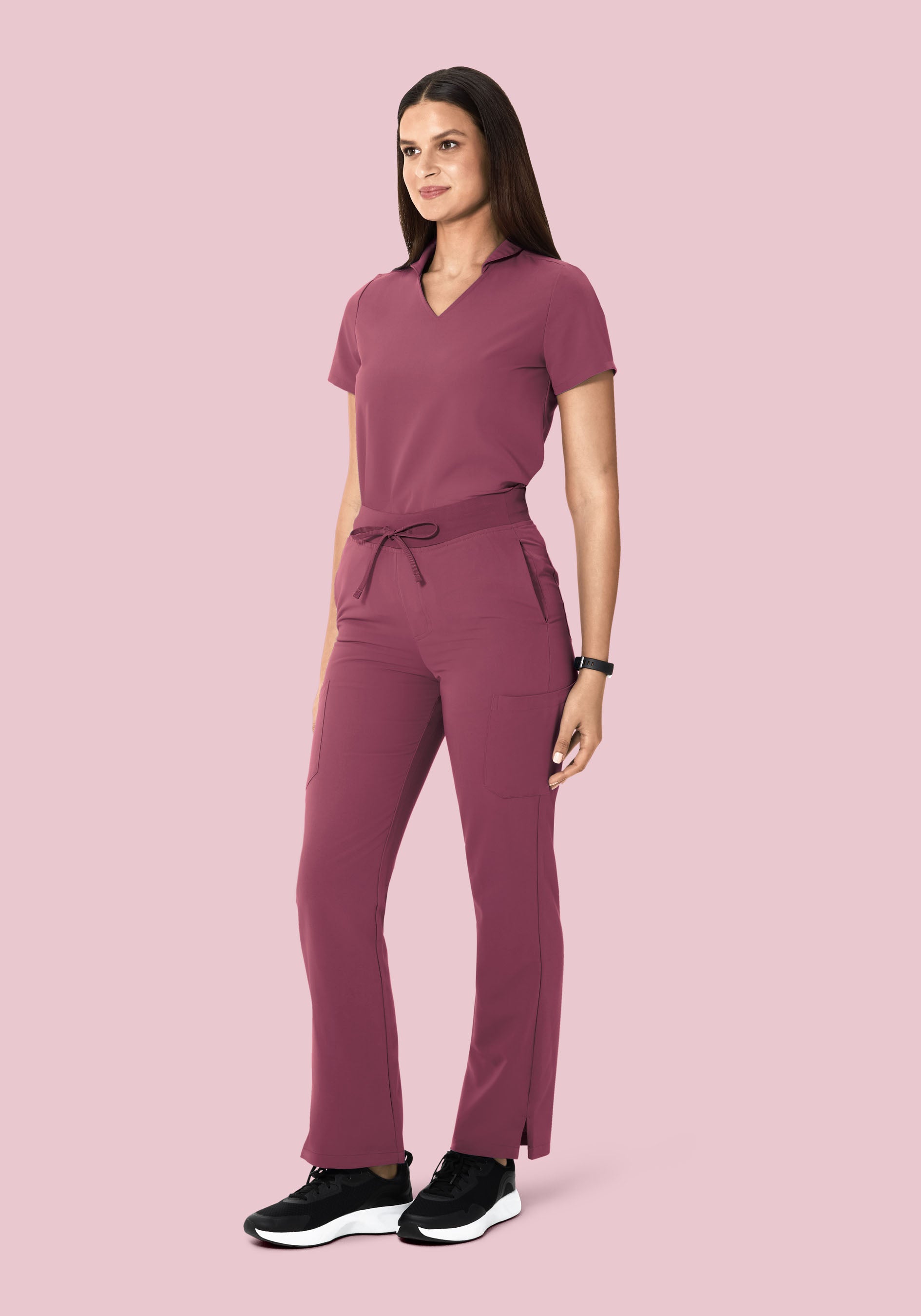 High Waisted Cargos Deep Mauve