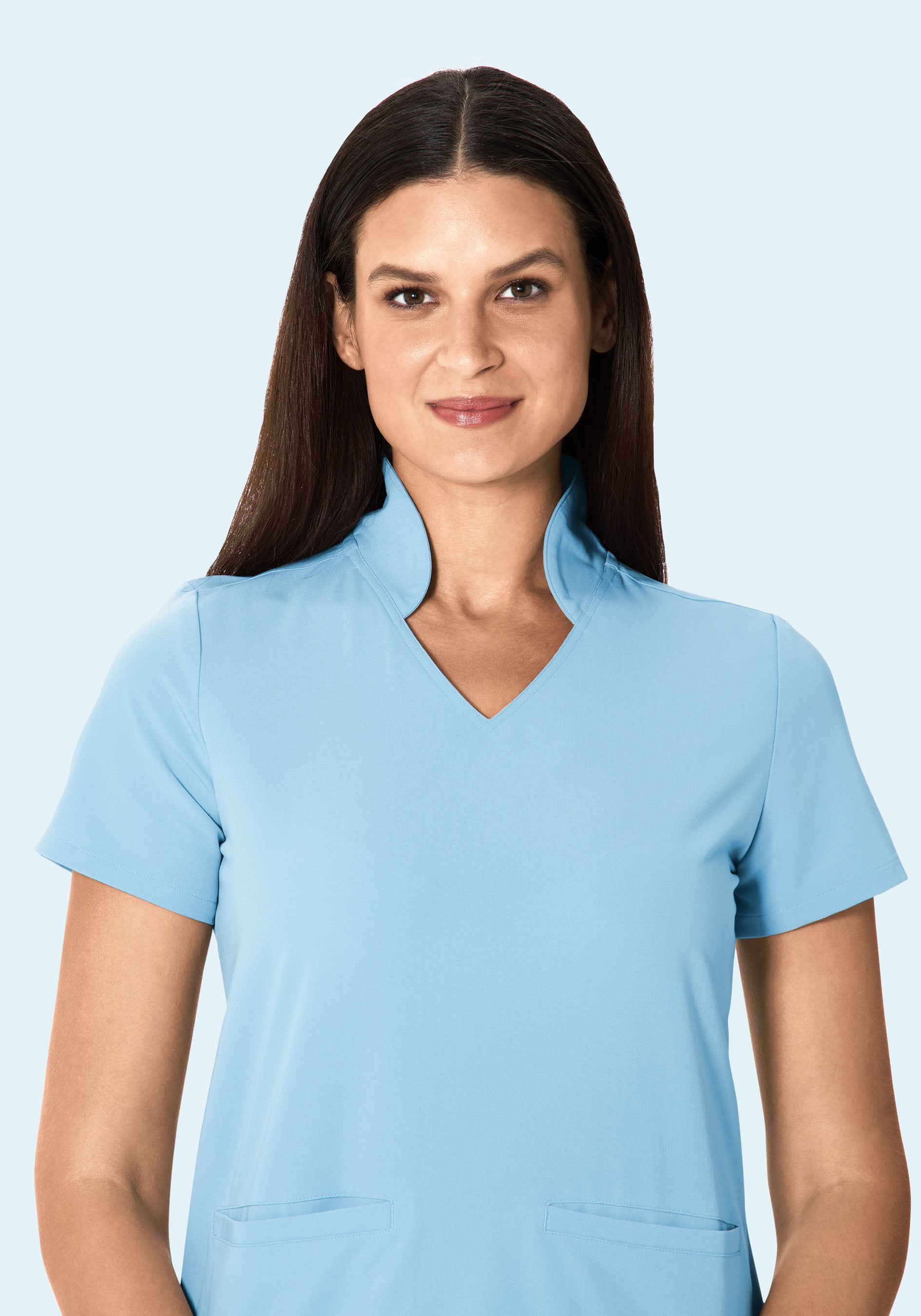 Multi Wear Collar Top Nordic Blue