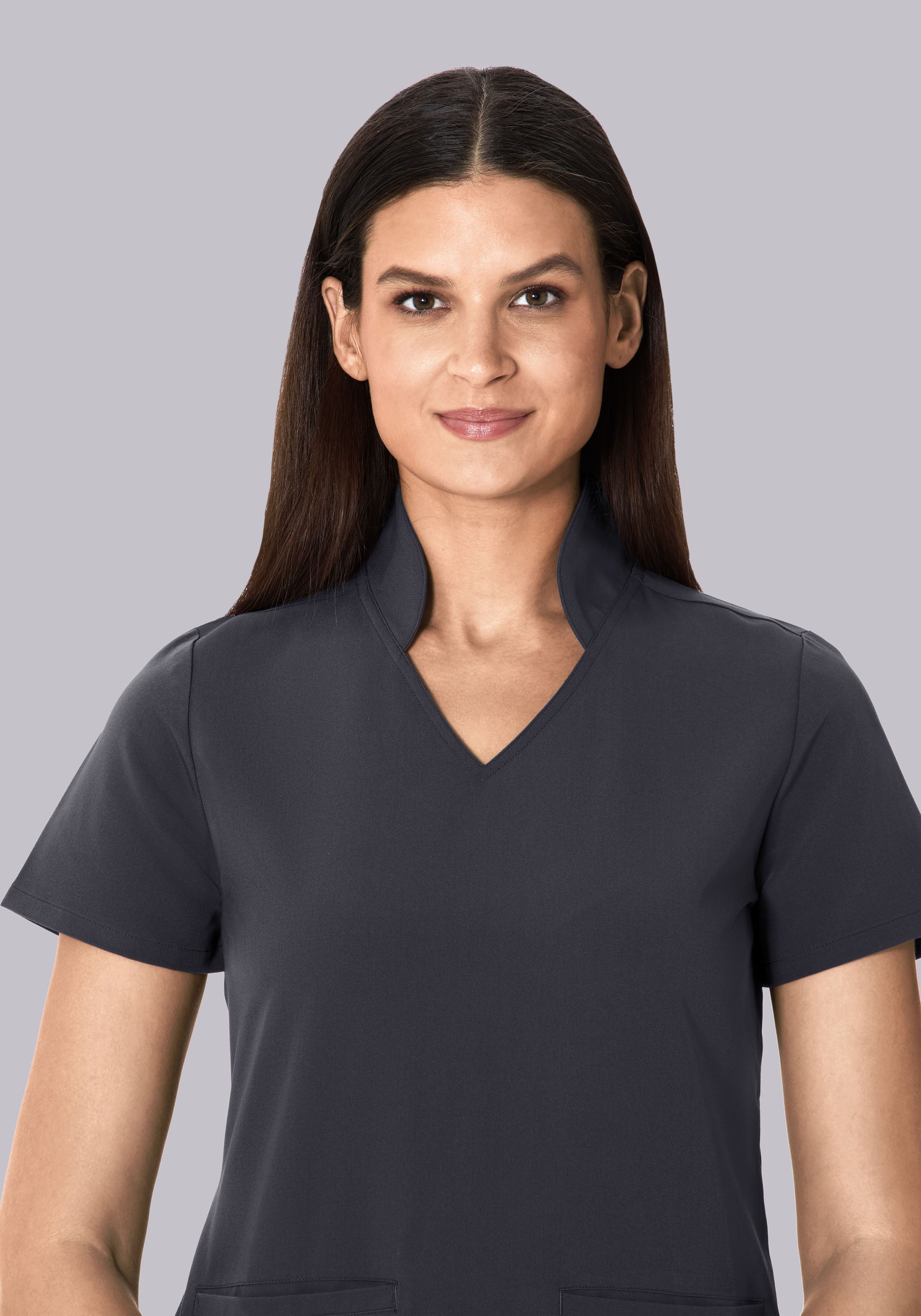Multi Wear Collar Top Pewter – Mandala Scrubs