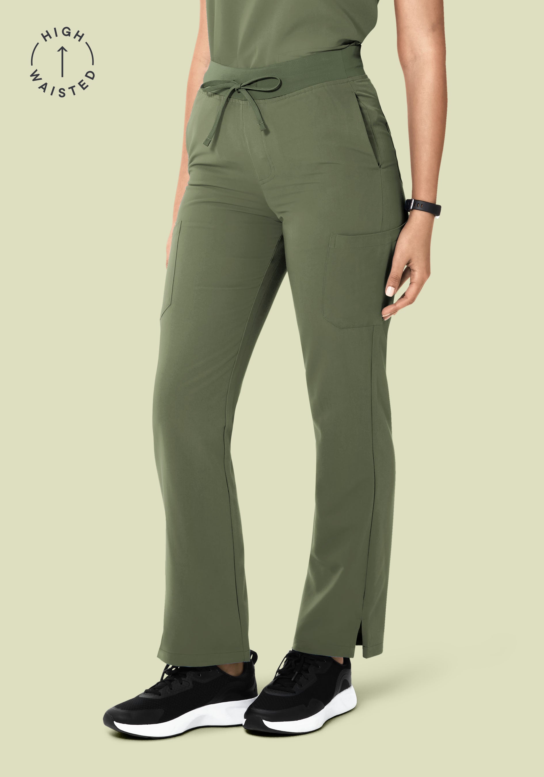 High Waisted Cargos Sage