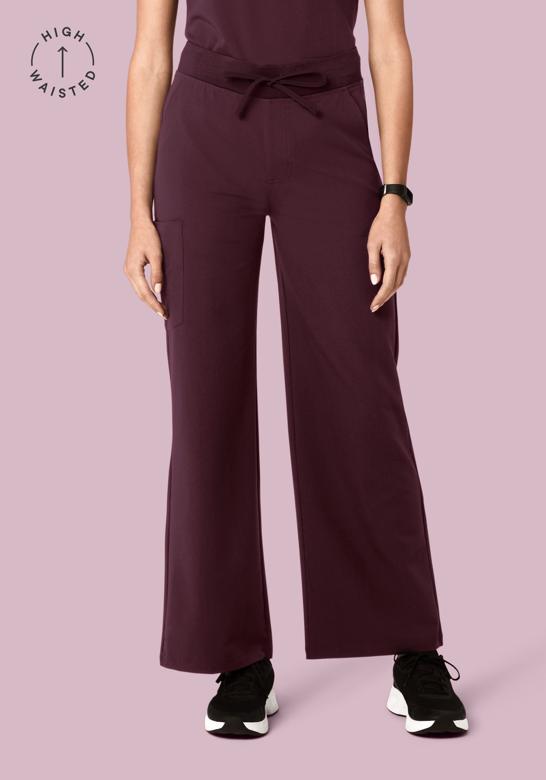 High Waisted Wide Leg Merlot