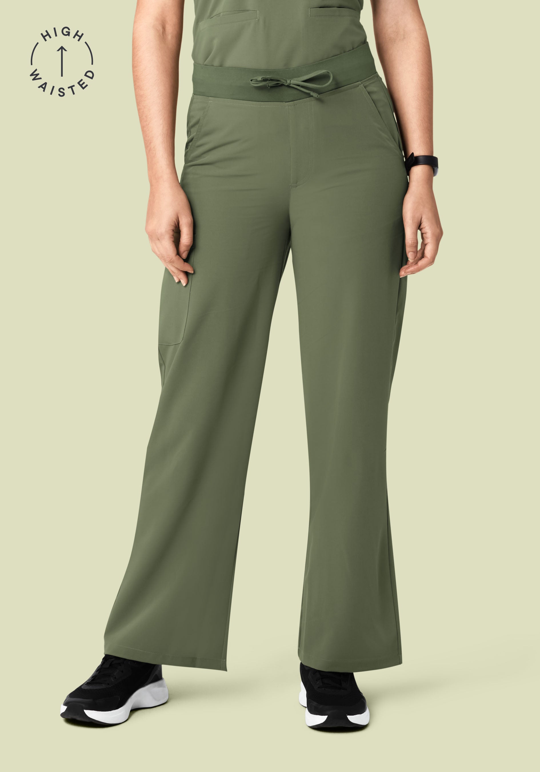 High Waisted Wide Leg Sage