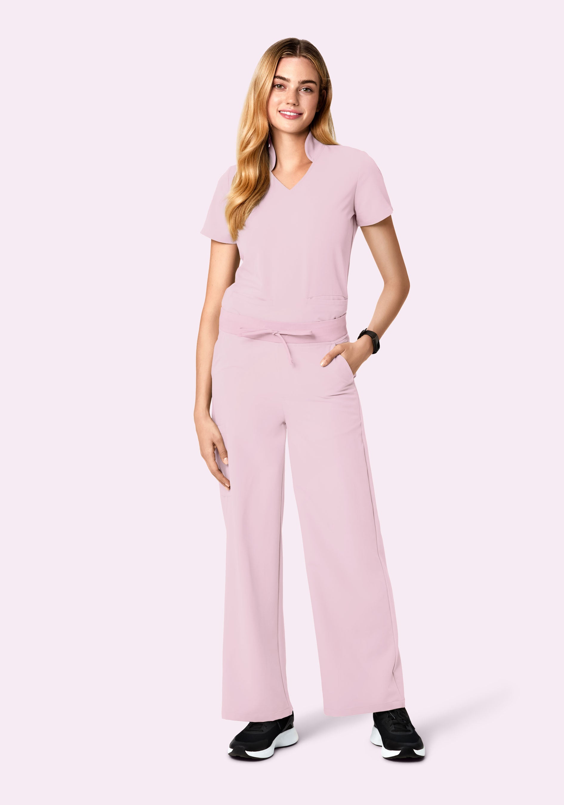 High Waisted Wide Leg Blush Blossom