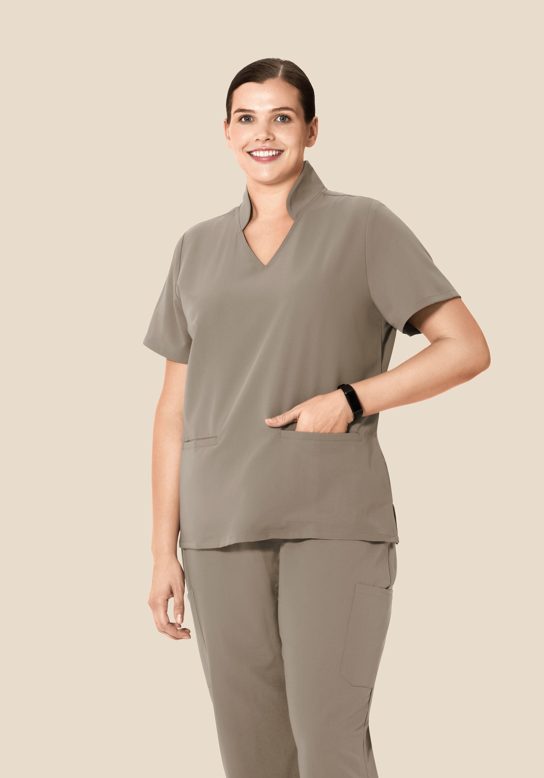 Multi Wear Collar Top Macchiato