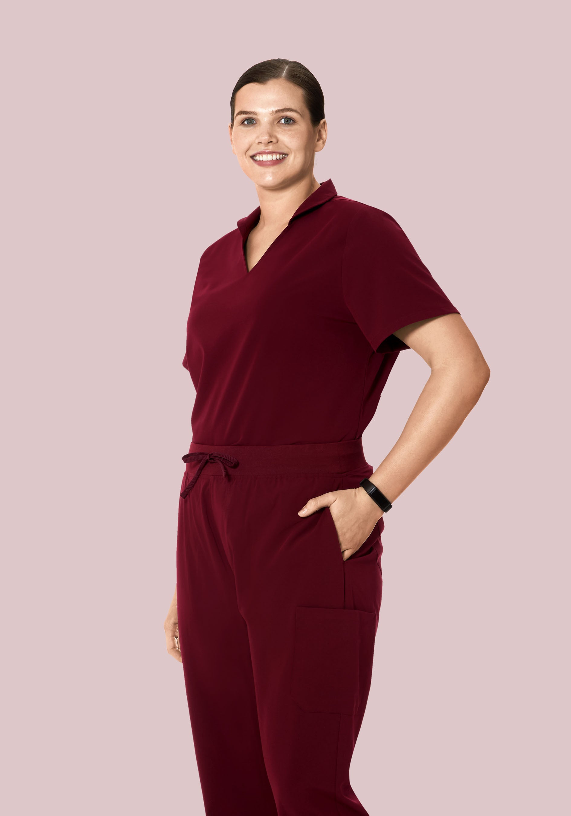 Multi Wear Collar Top Wine