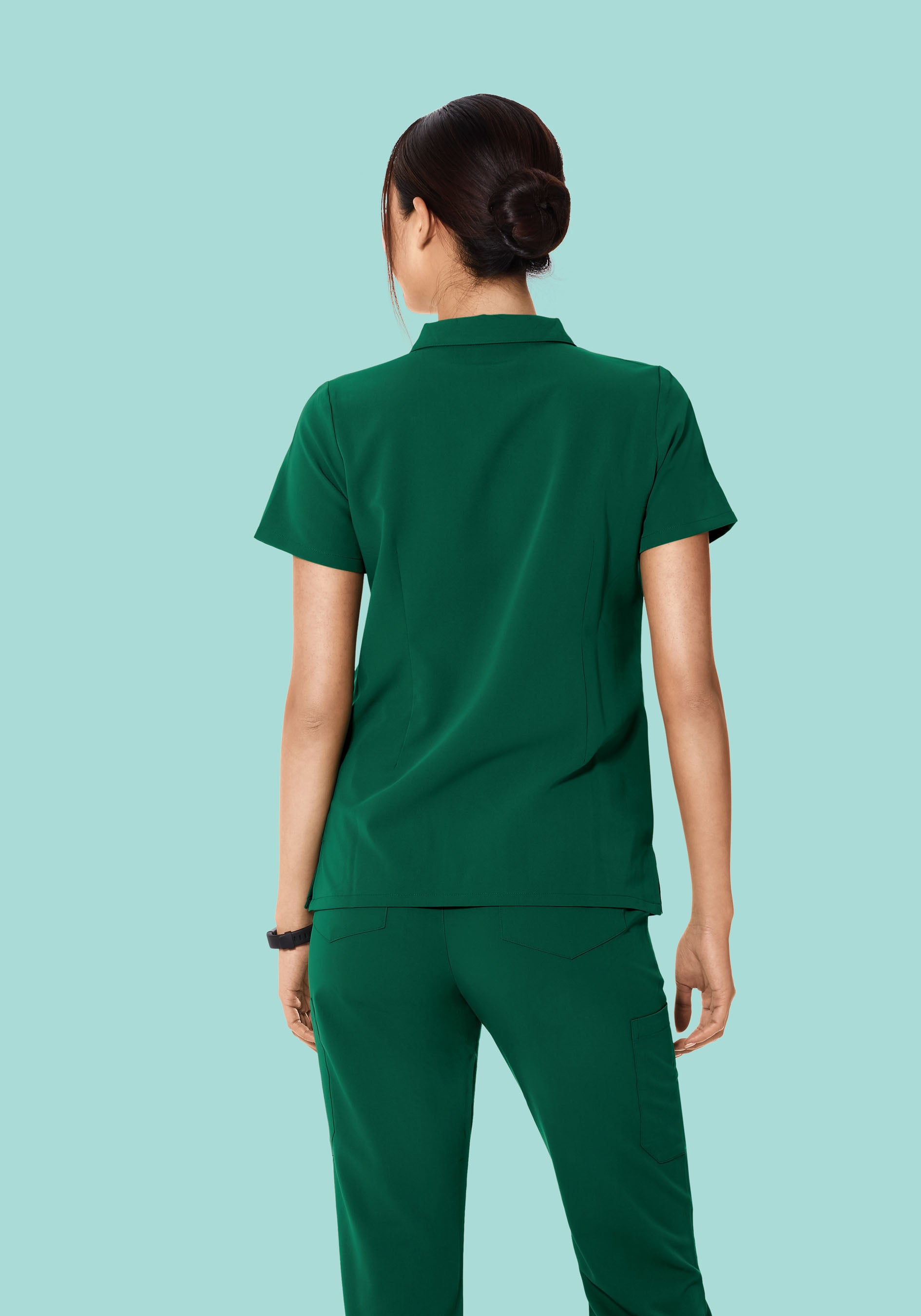 Multi Wear Collar Top Hunter Green