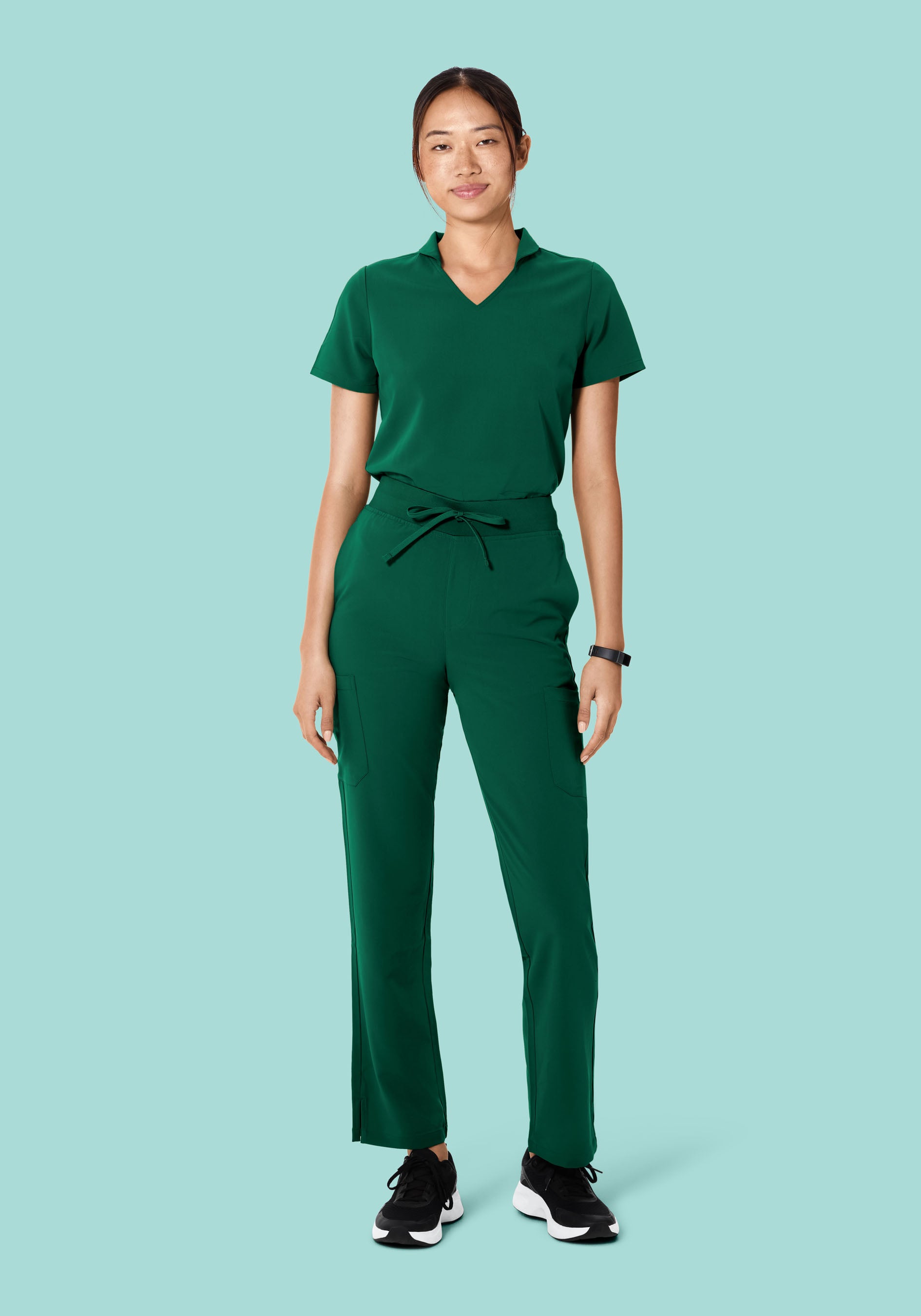 Multi Wear Collar Top Hunter Green