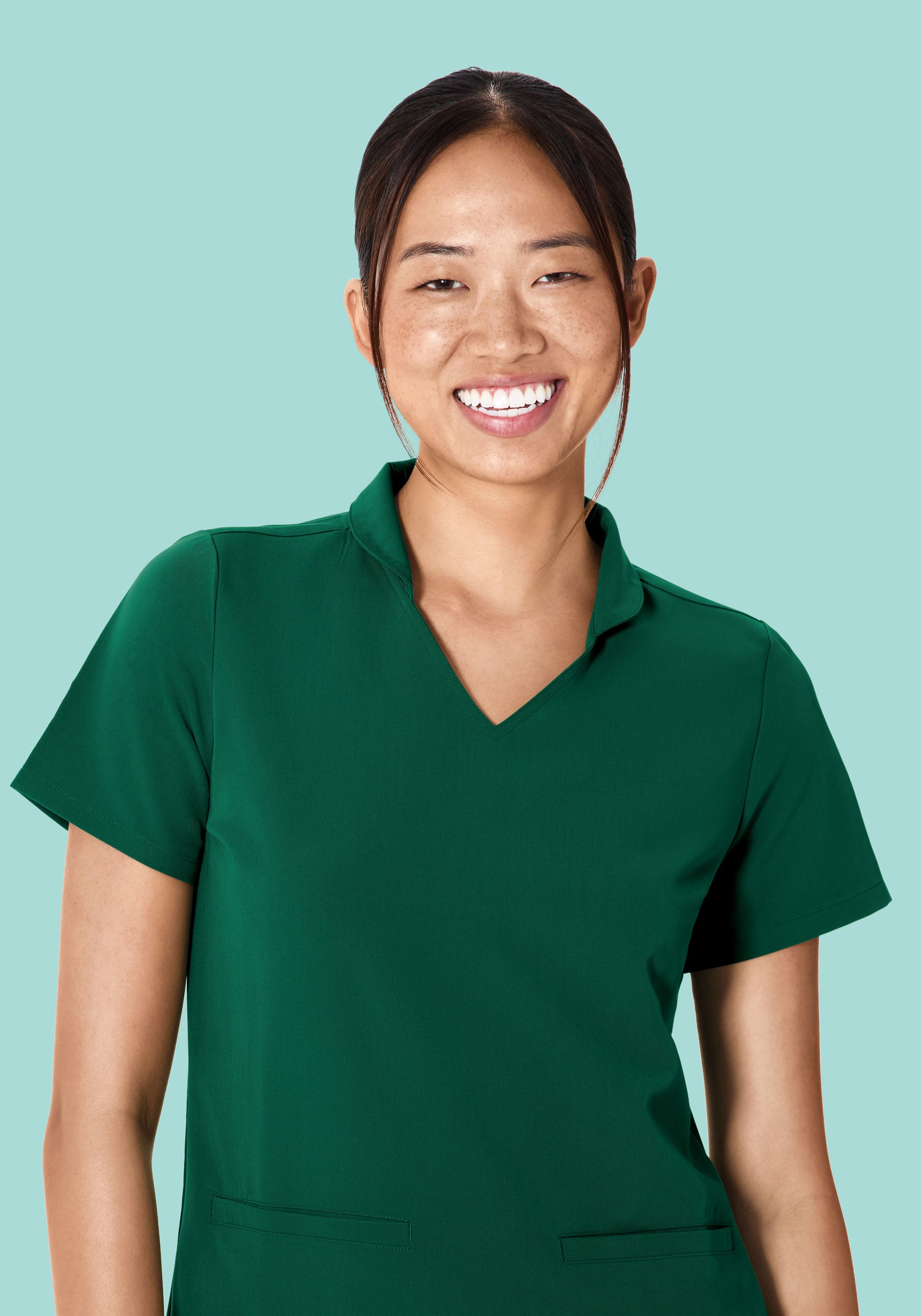 Multi Wear Collar Top Hunter Green