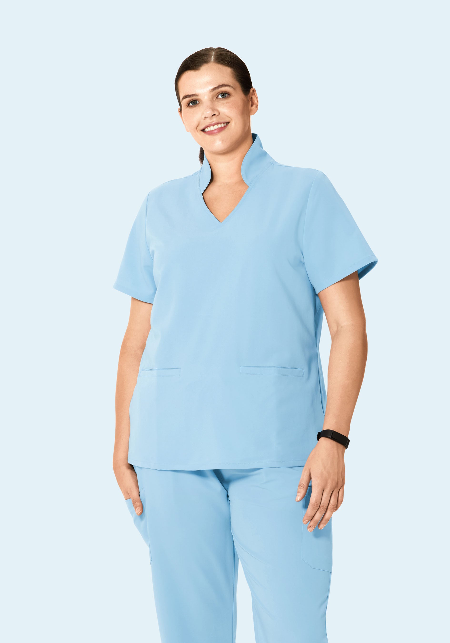 Multi Wear Collar Top Nordic Blue