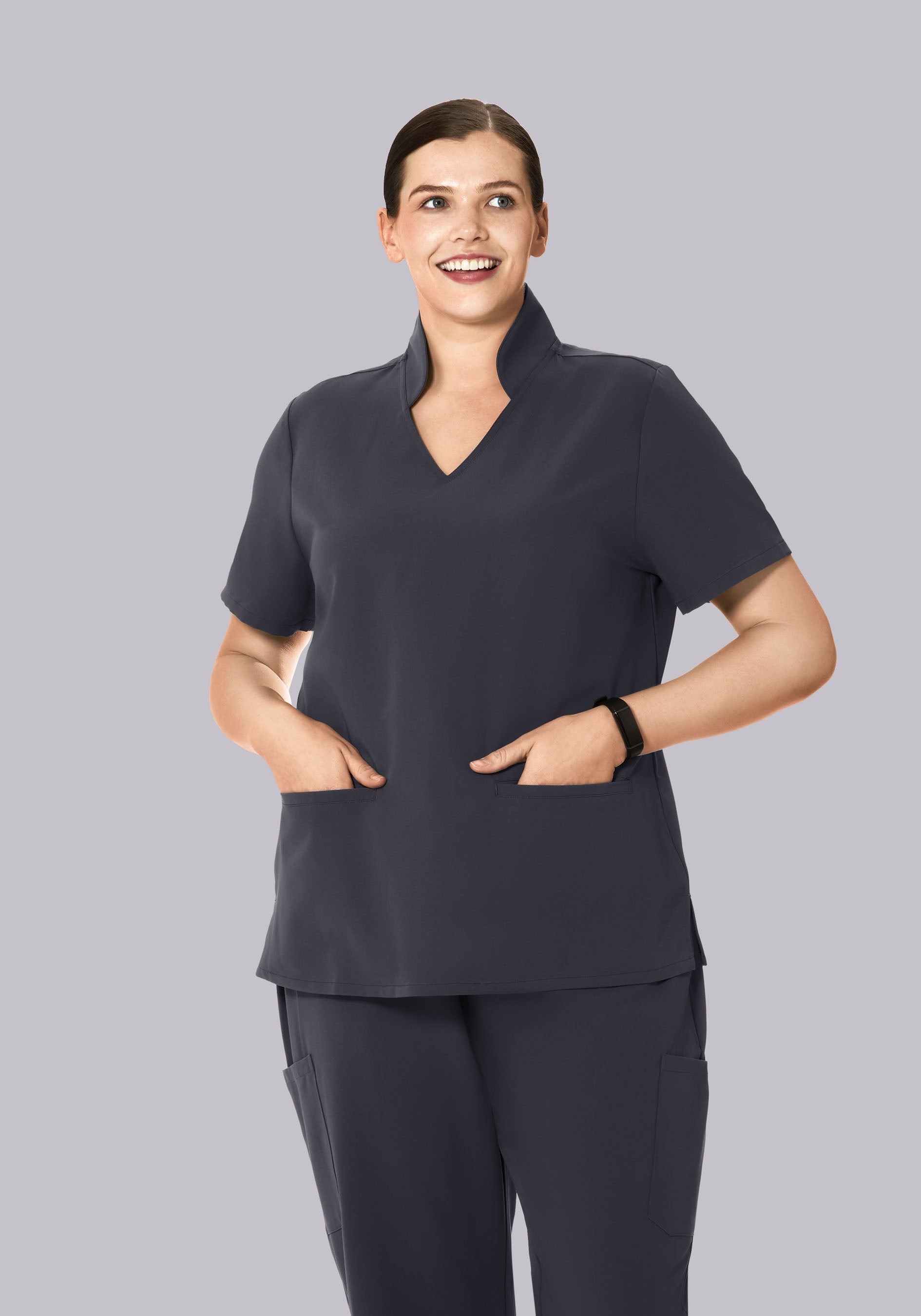 Multi Wear Collar Top Pewter