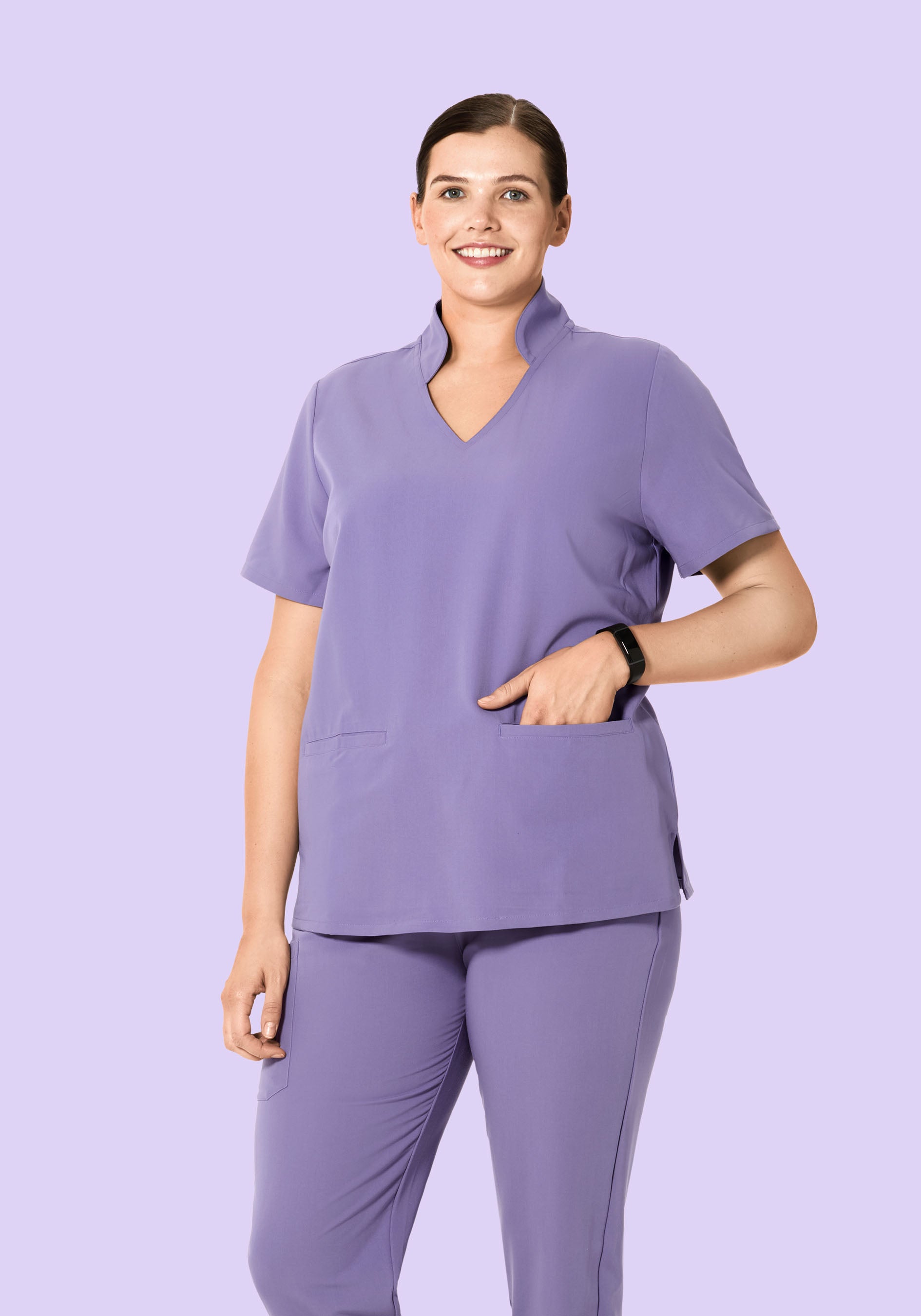 Multi Wear Collar Top Hyacinth