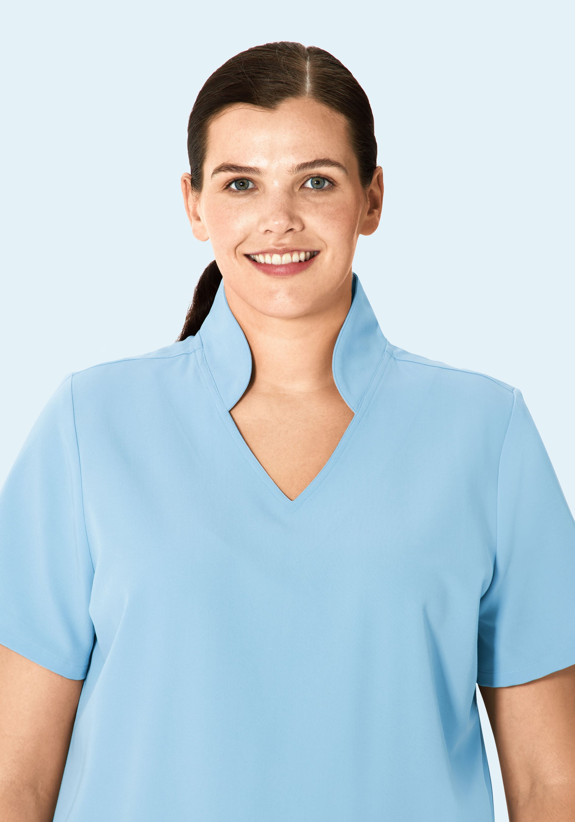 Multi Wear Collar Top Nordic Blue