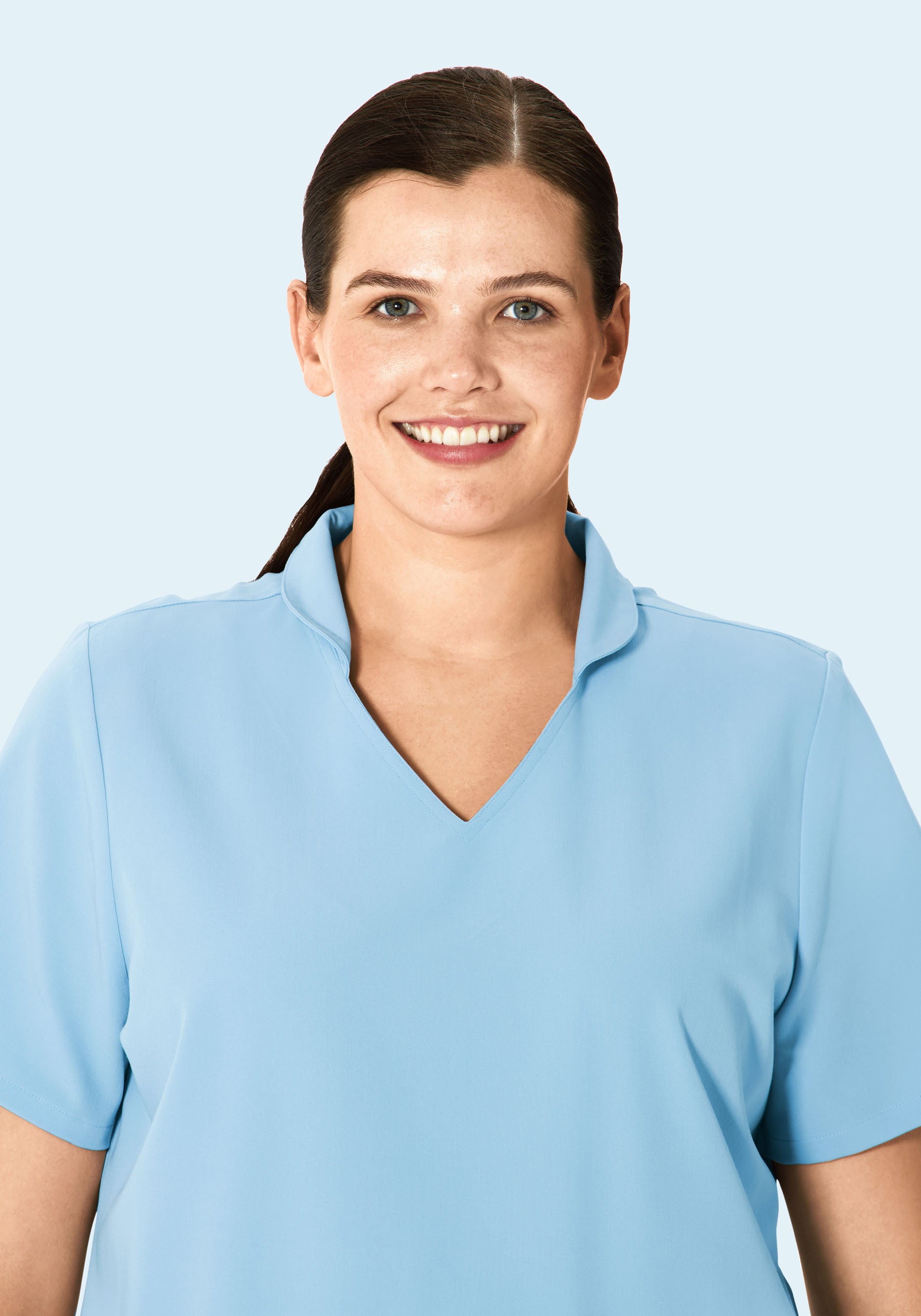 Multi Wear Collar Top Nordic Blue