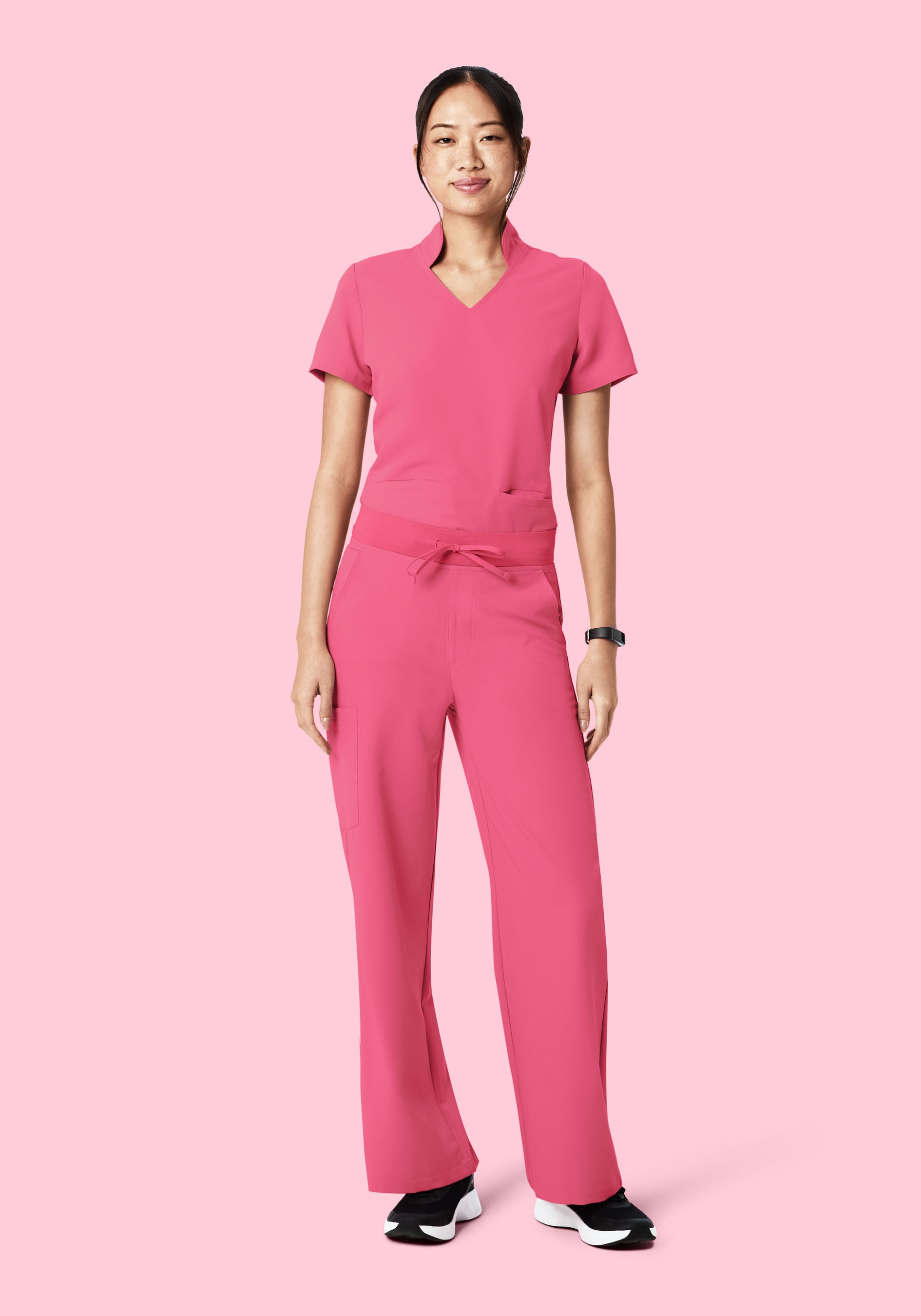 High Waisted Wide Leg Bubblegum