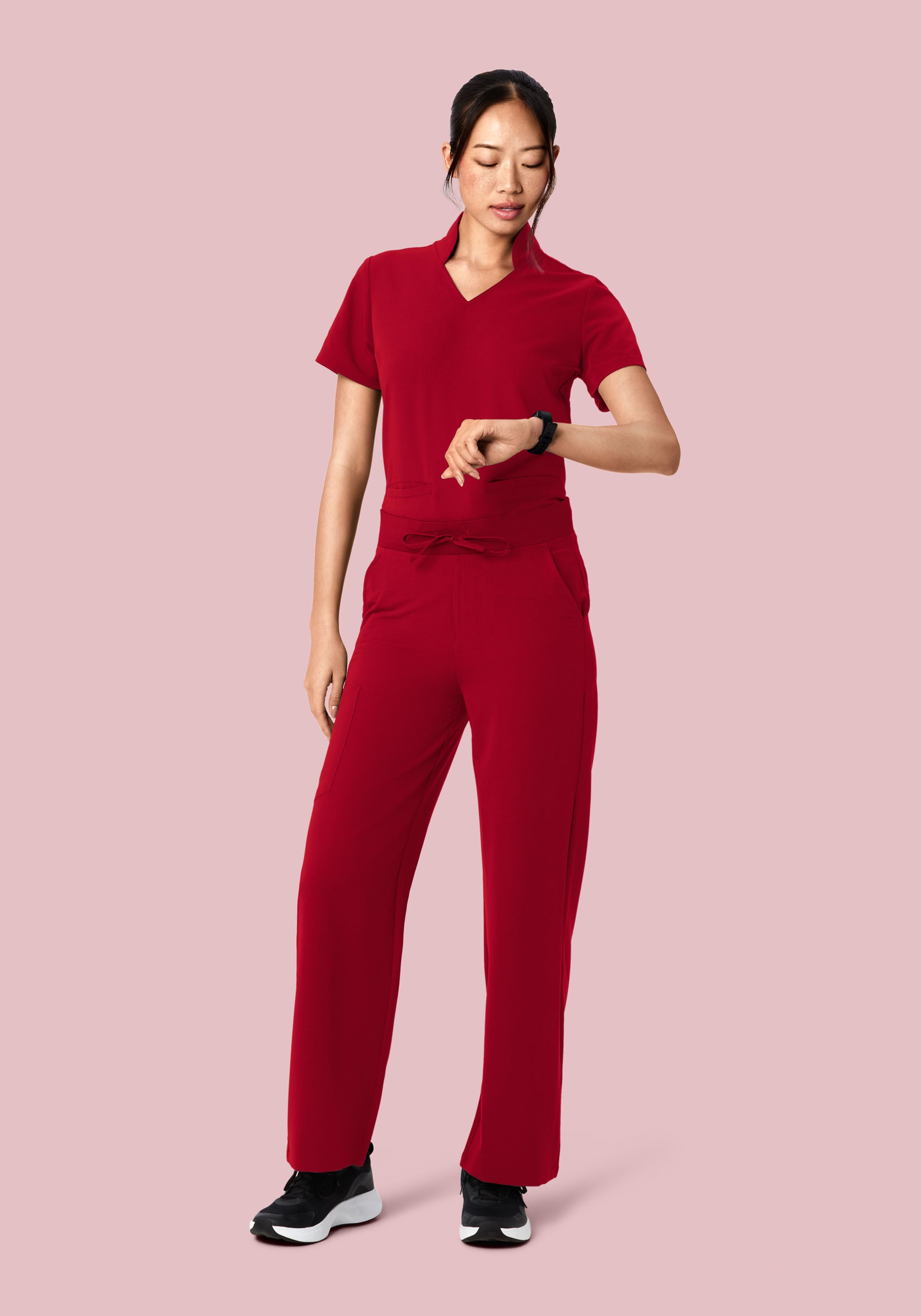 High Waisted Wide Leg Cardinal