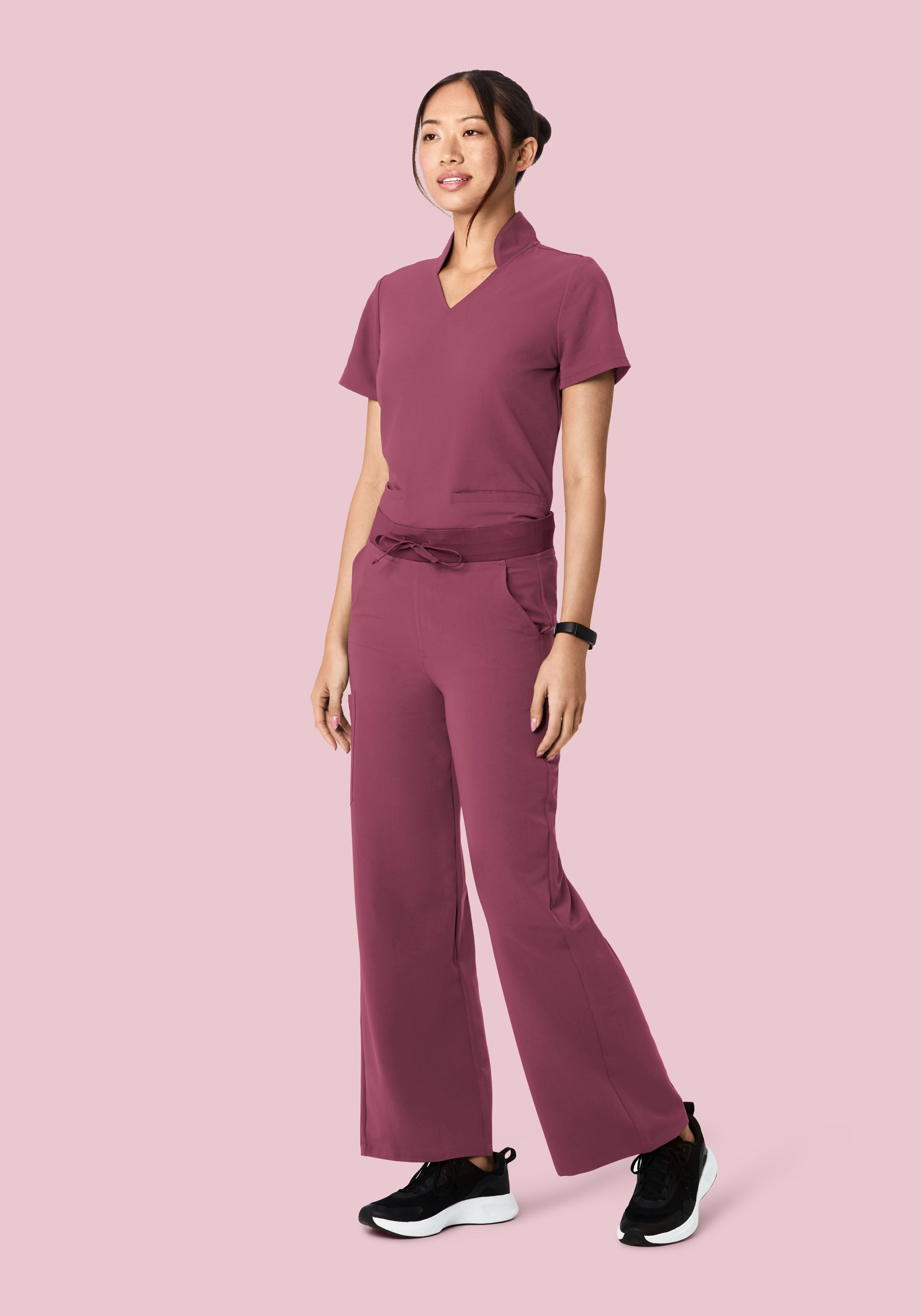 High Waisted Wide Leg Deep Mauve