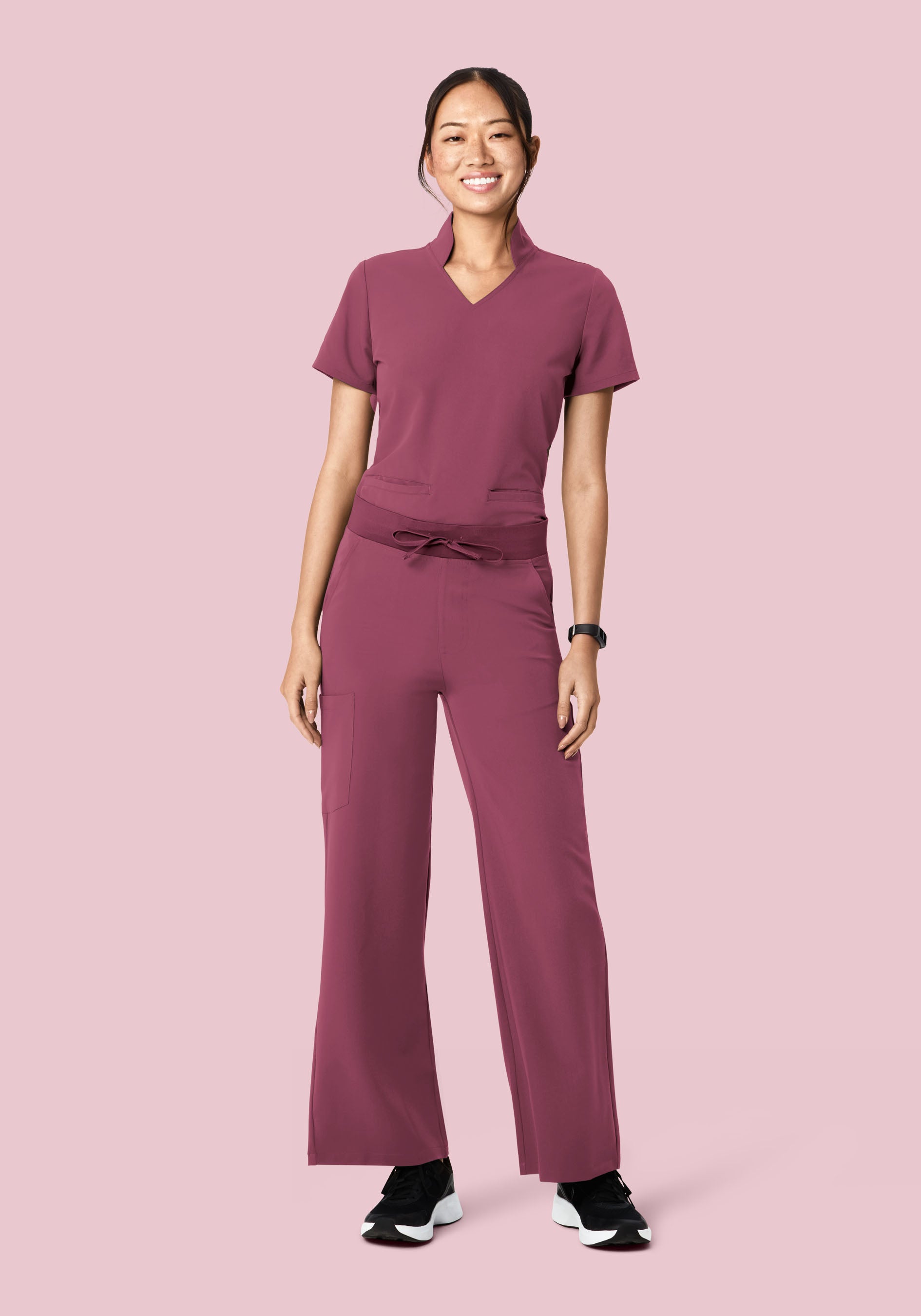 High Waisted Wide Leg Deep Mauve