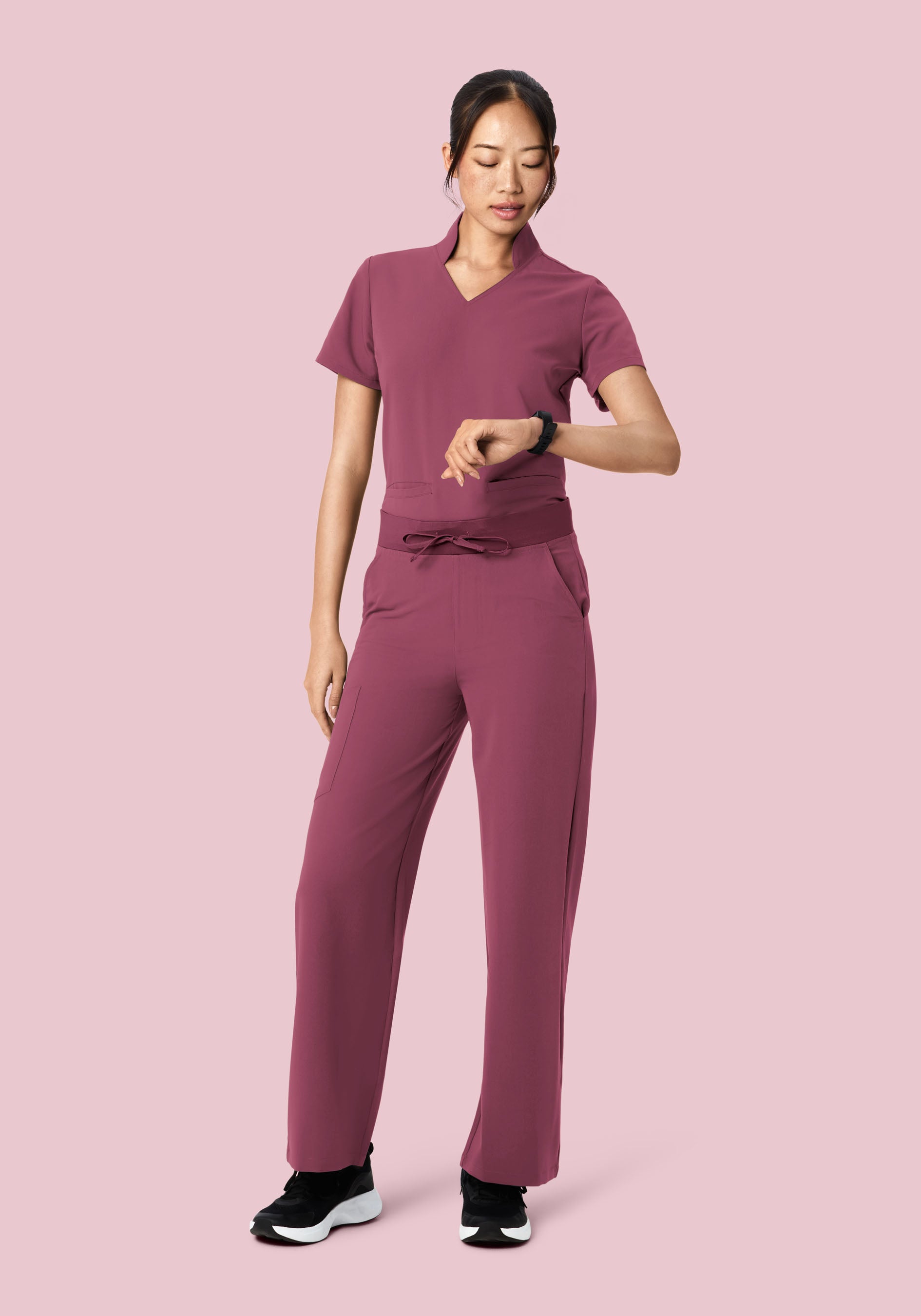 High Waisted Wide Leg Deep Mauve