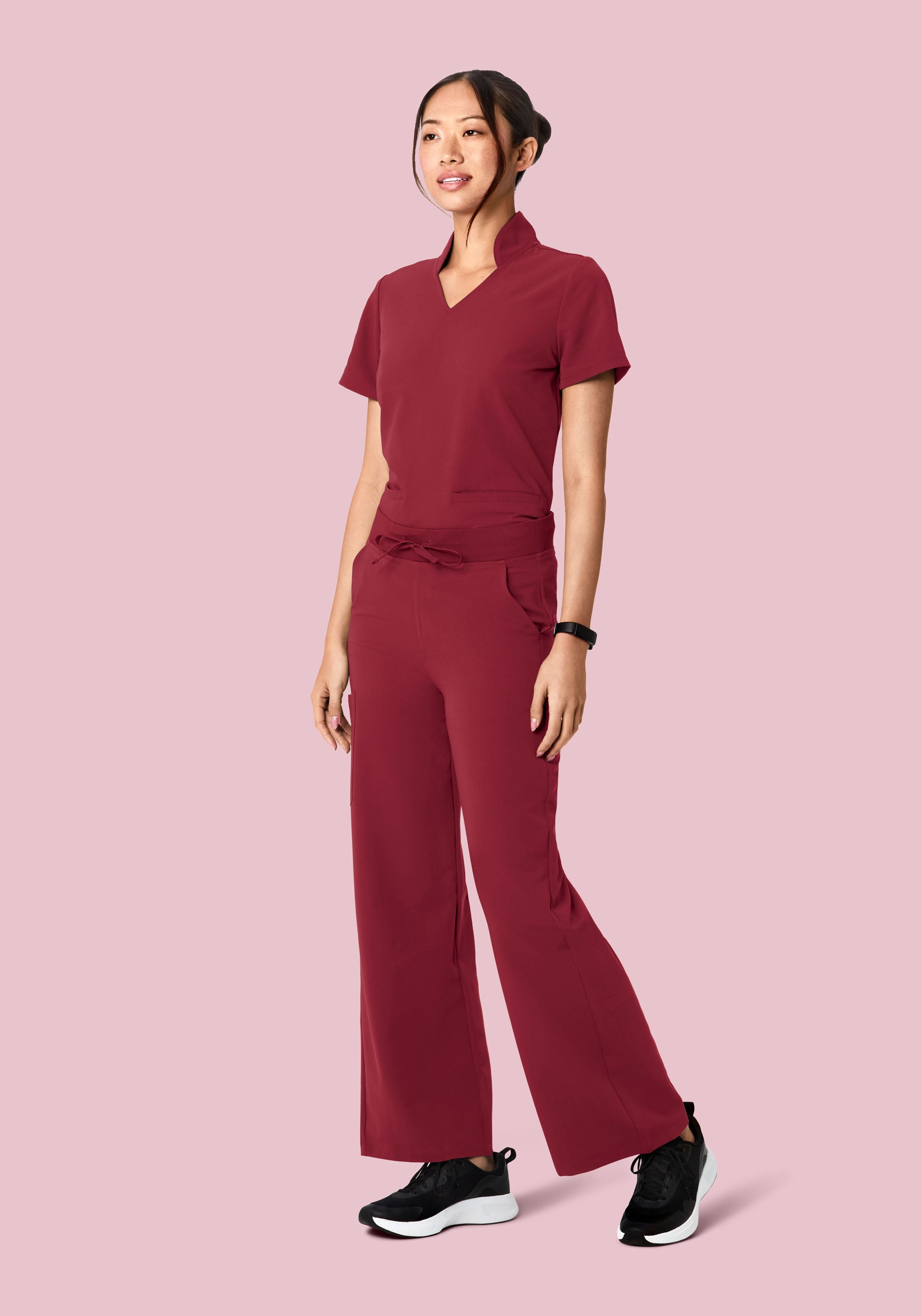 High Waisted Wide Leg Garnet