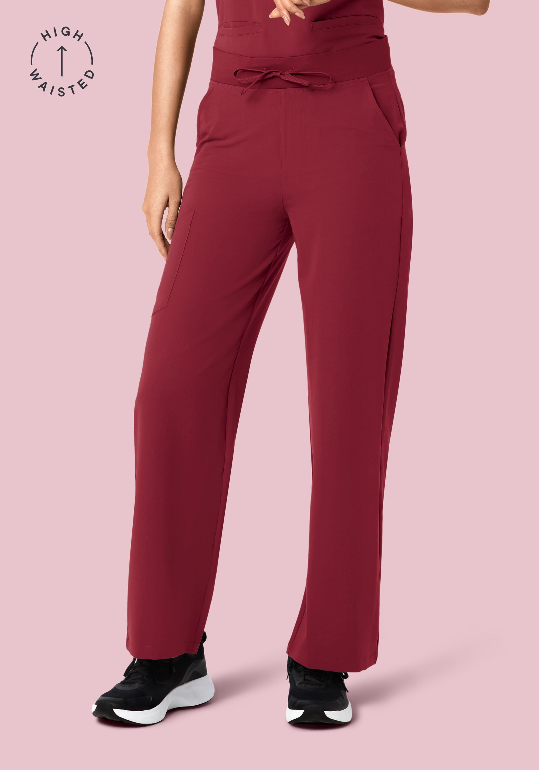 High Waisted Wide Leg Garnet