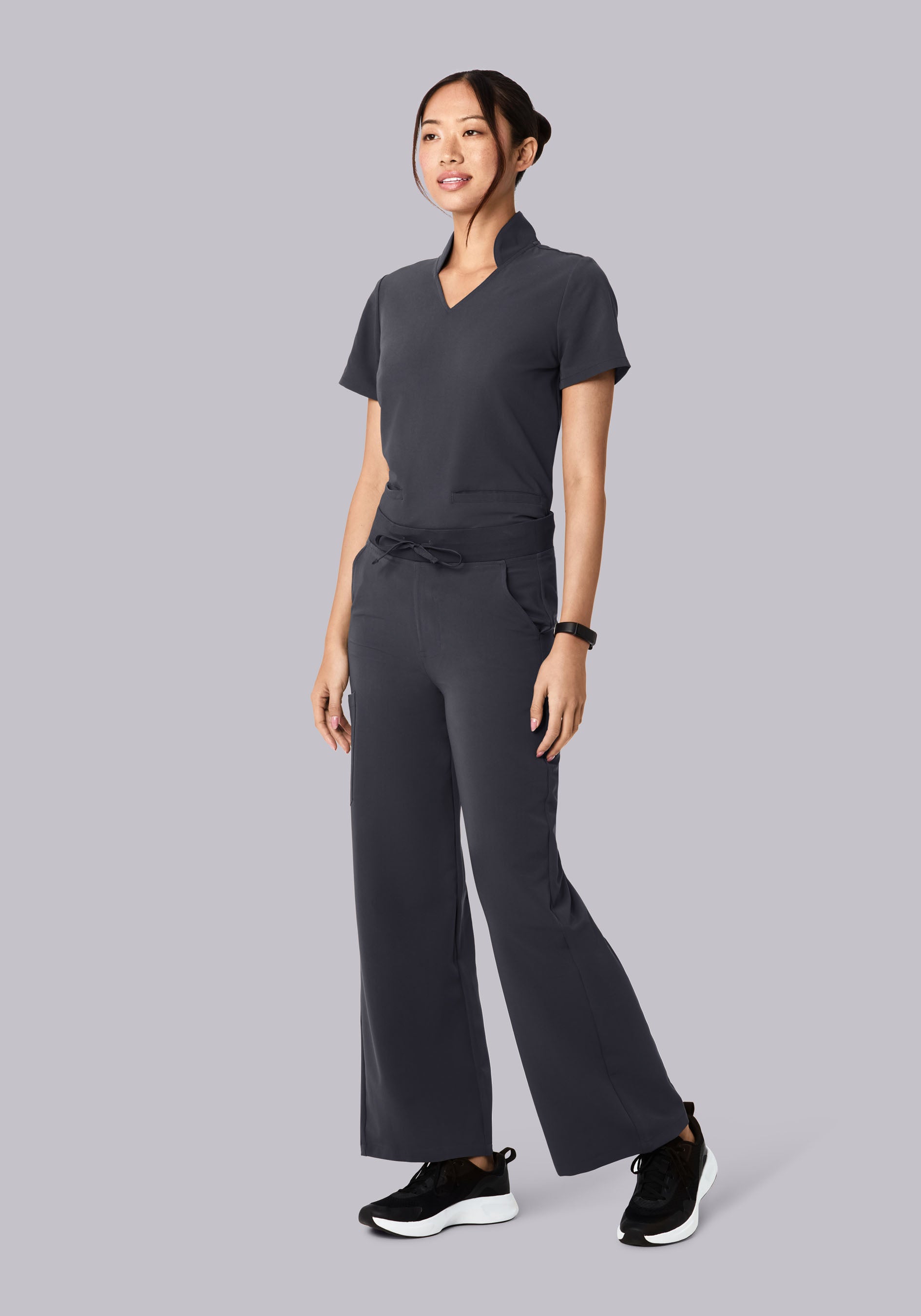 High Waisted Wide Leg Pewter