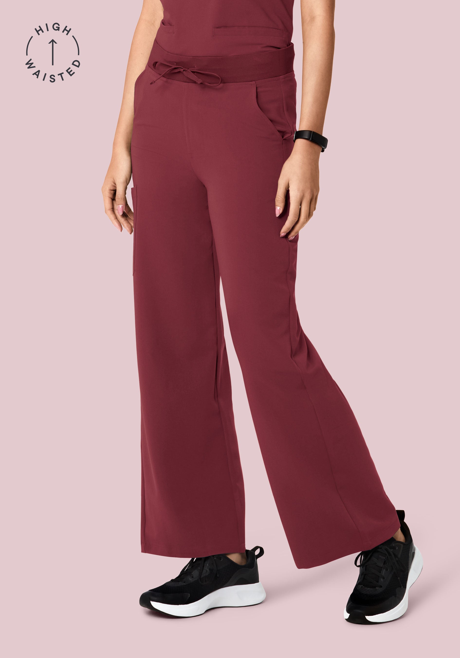 High Waisted Wide Leg Raisin