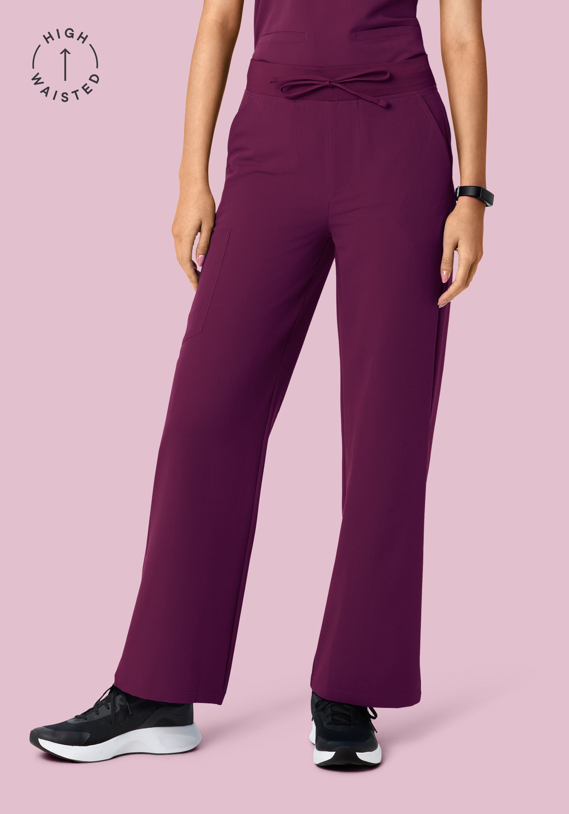 High Waisted Wide Leg Plum