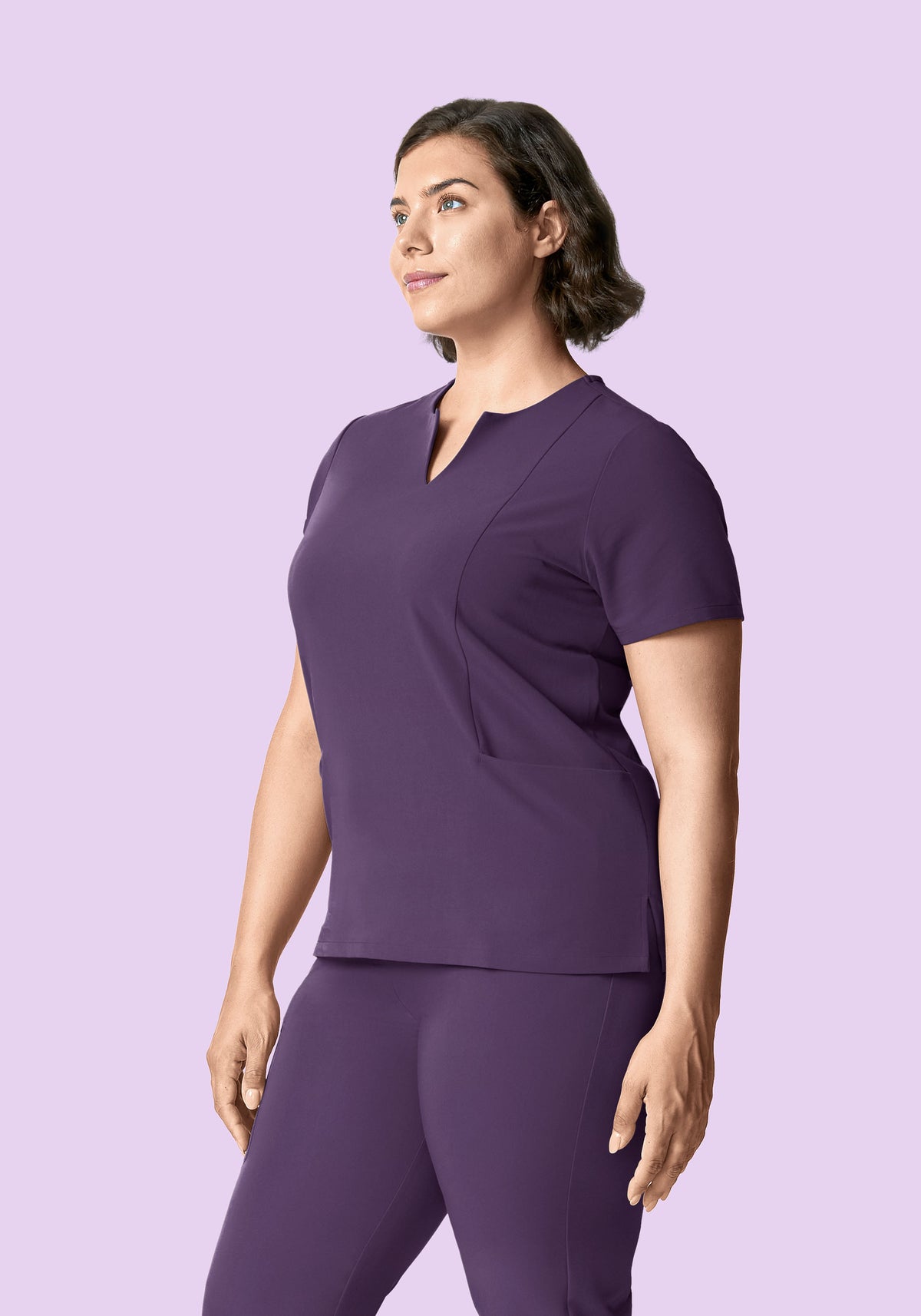 5 Pocket Notch Neck Top Dewberry