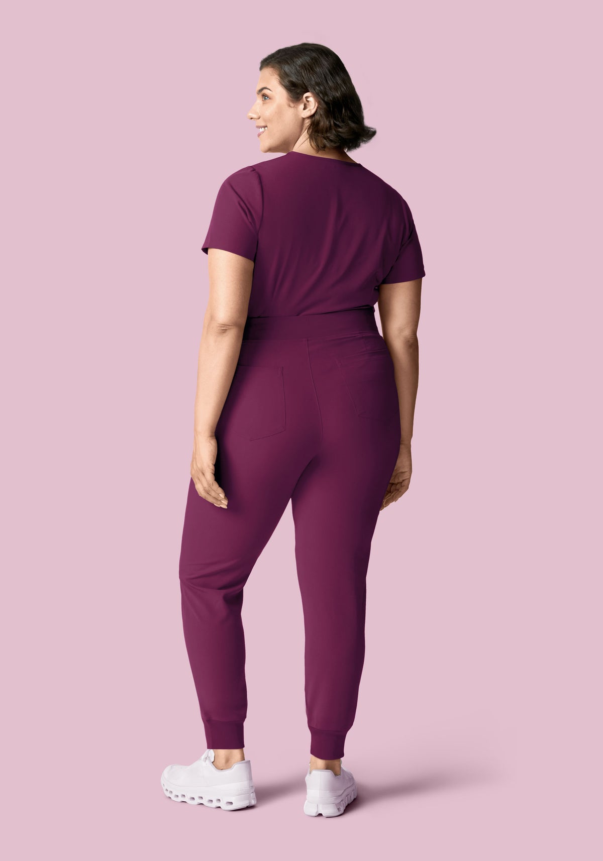 High Waisted Joggers Plum