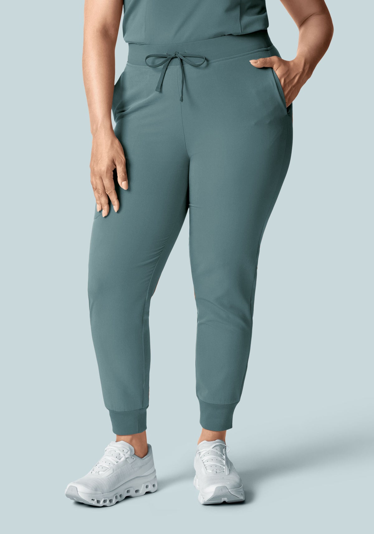 High Waisted Joggers Stormy Sky