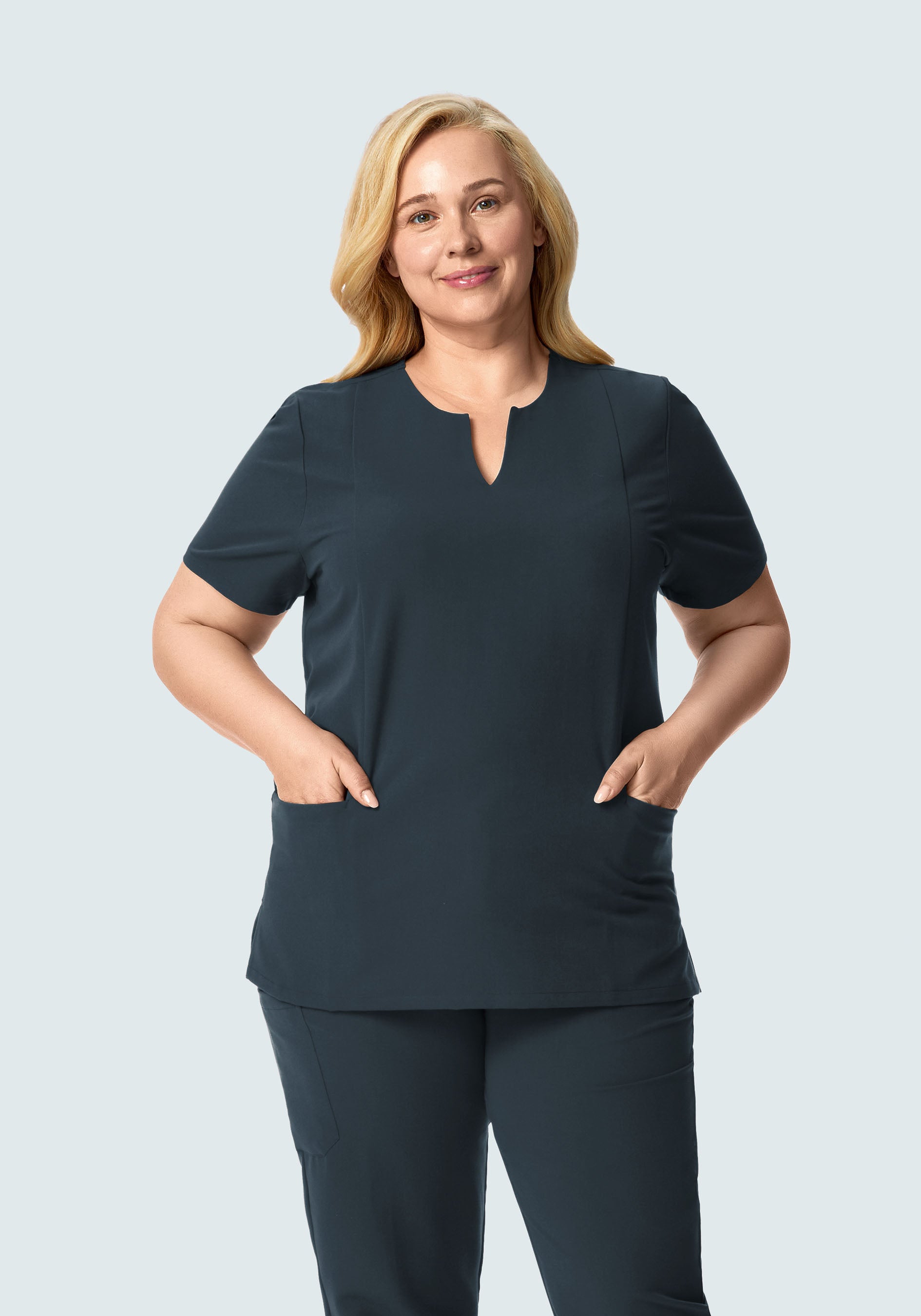 5 Pocket Notch Neck Top Dark Harbor