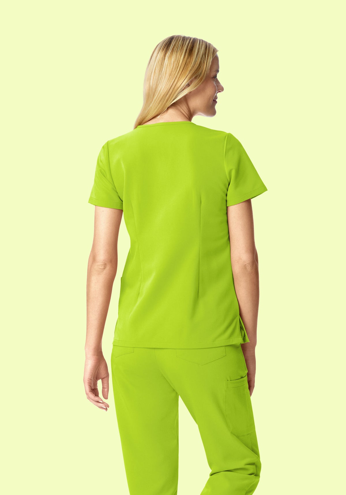 5 Pocket Notch Neck Top Apple Green