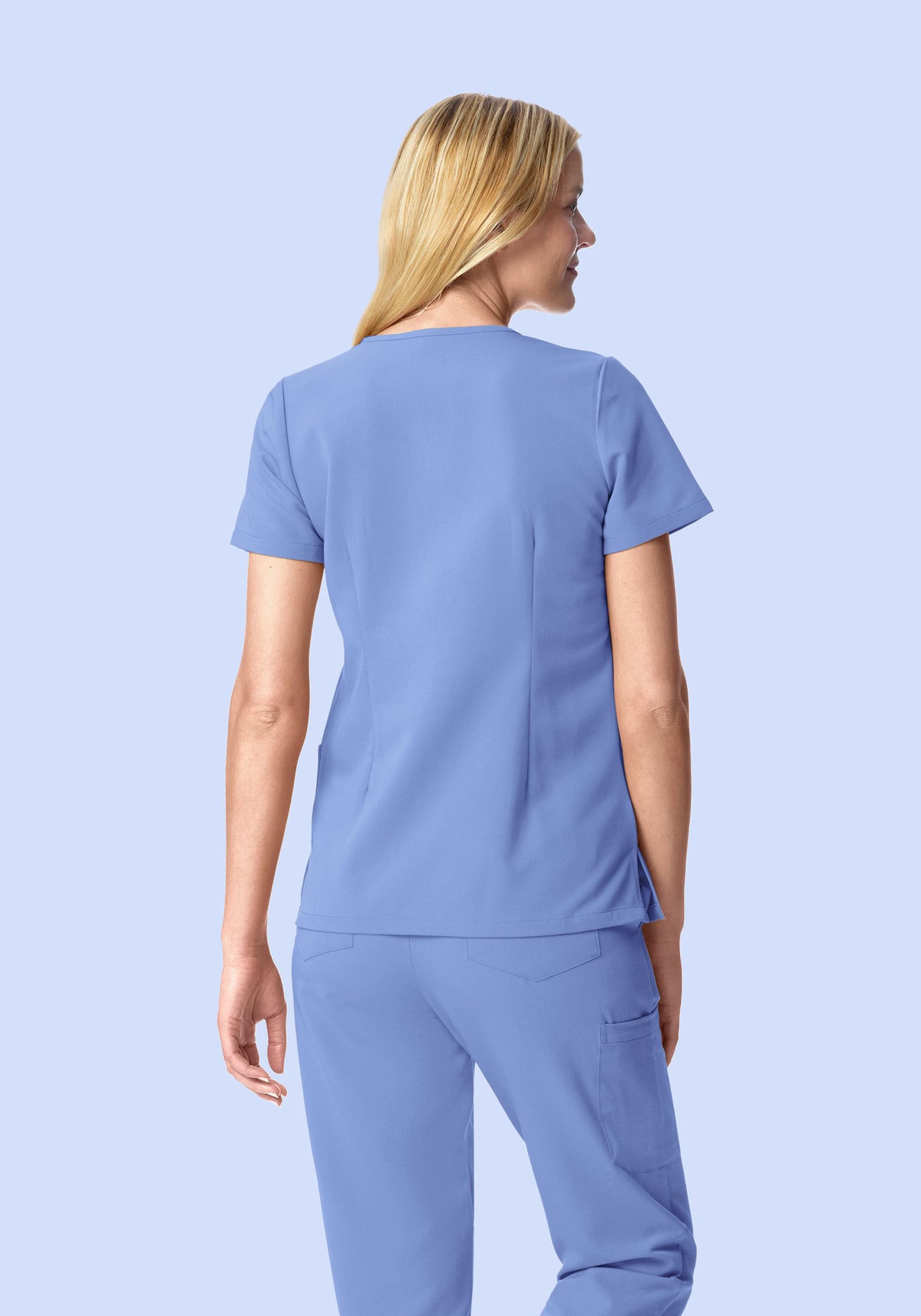 5 Pocket Notch Neck Top Coastline Blue