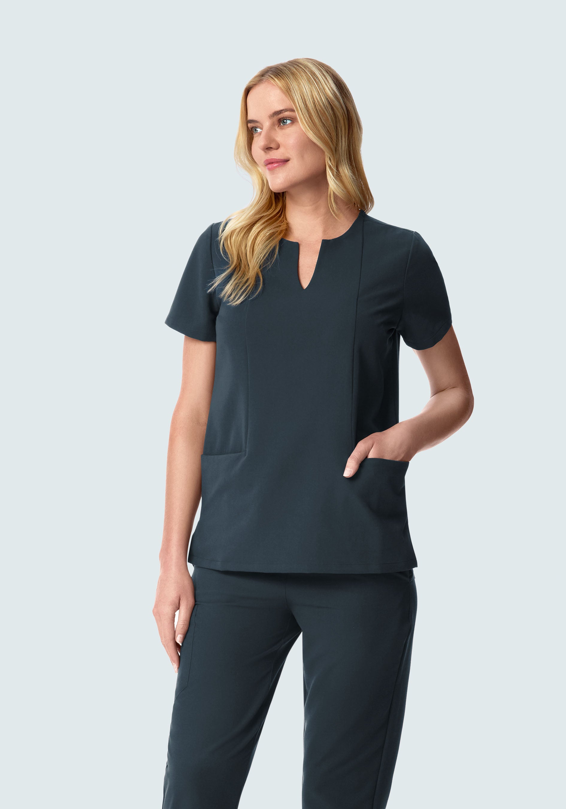 5 Pocket Notch Neck Top Dark Harbor
