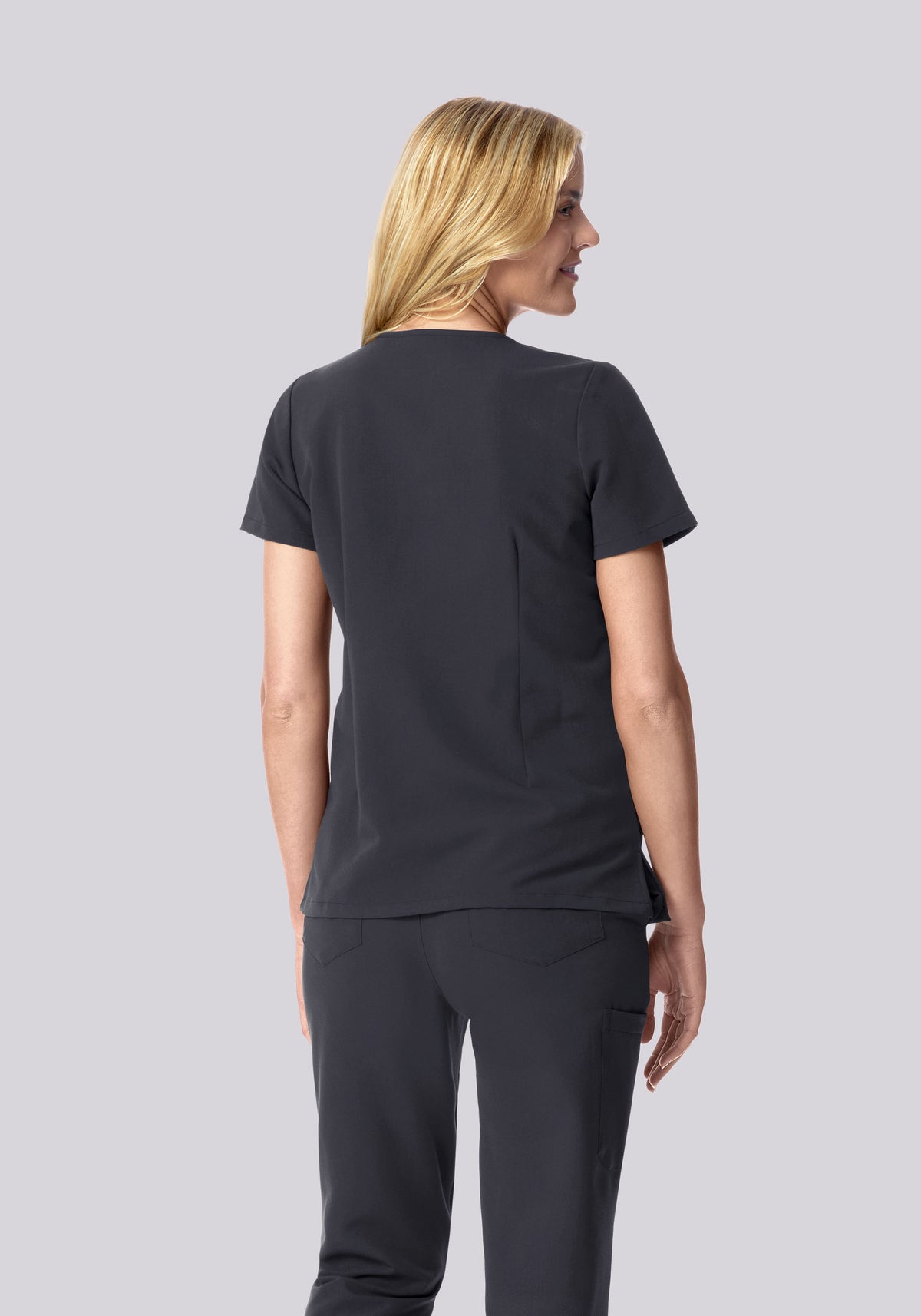 5 Pocket Notch Neck Top Pewter