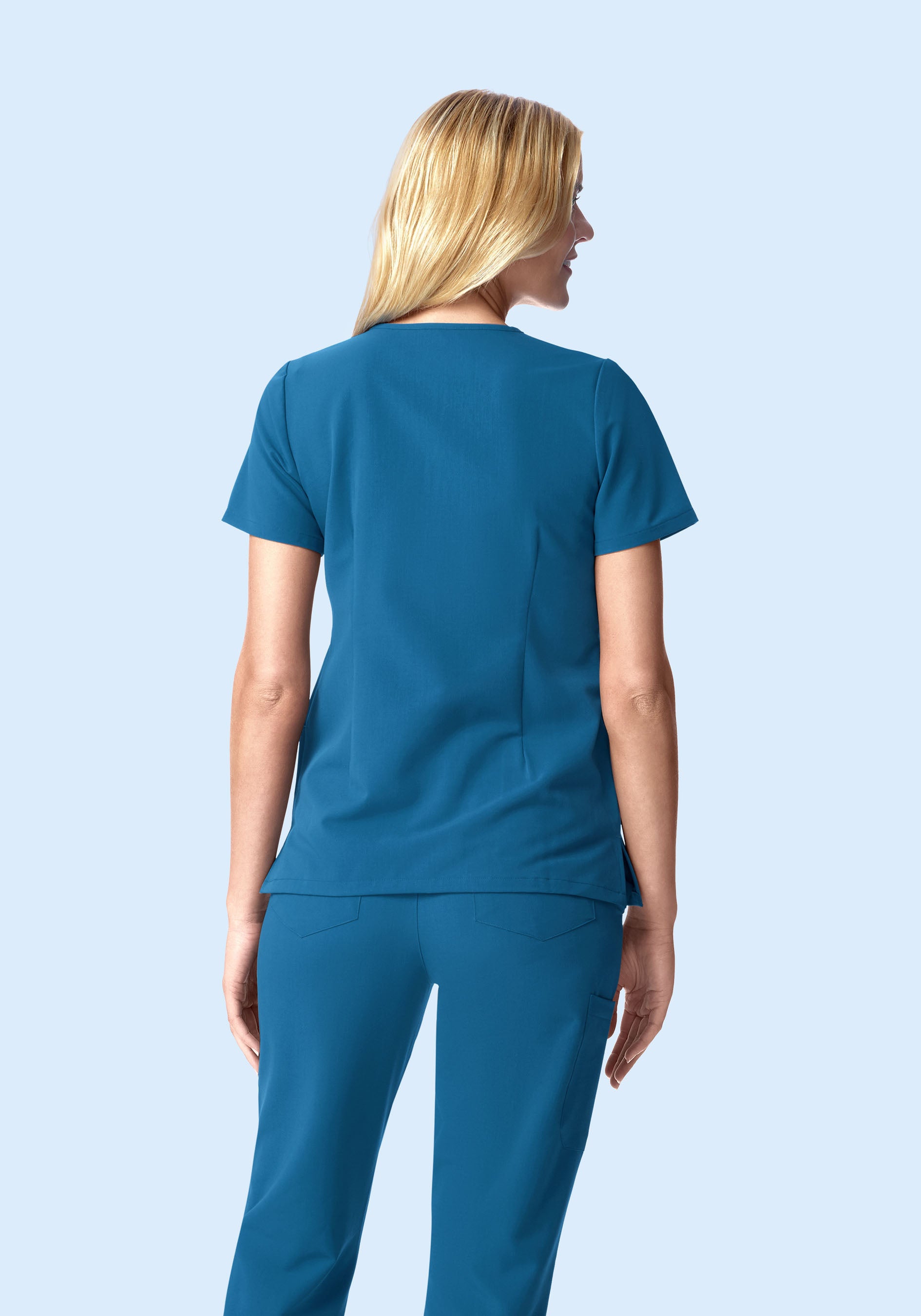 5 Pocket Notch Neck Top Vallarta Blue
