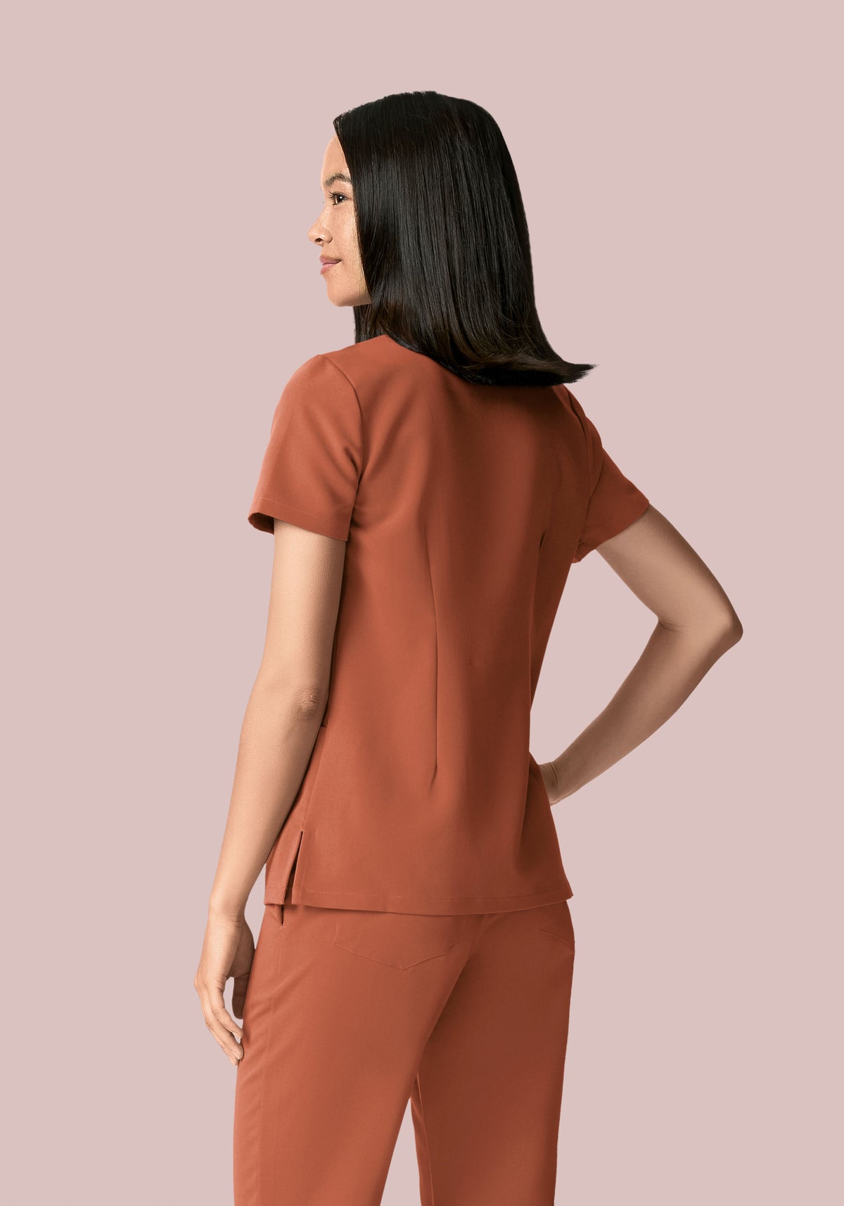 5 Pocket Notch Neck Top Chestnut