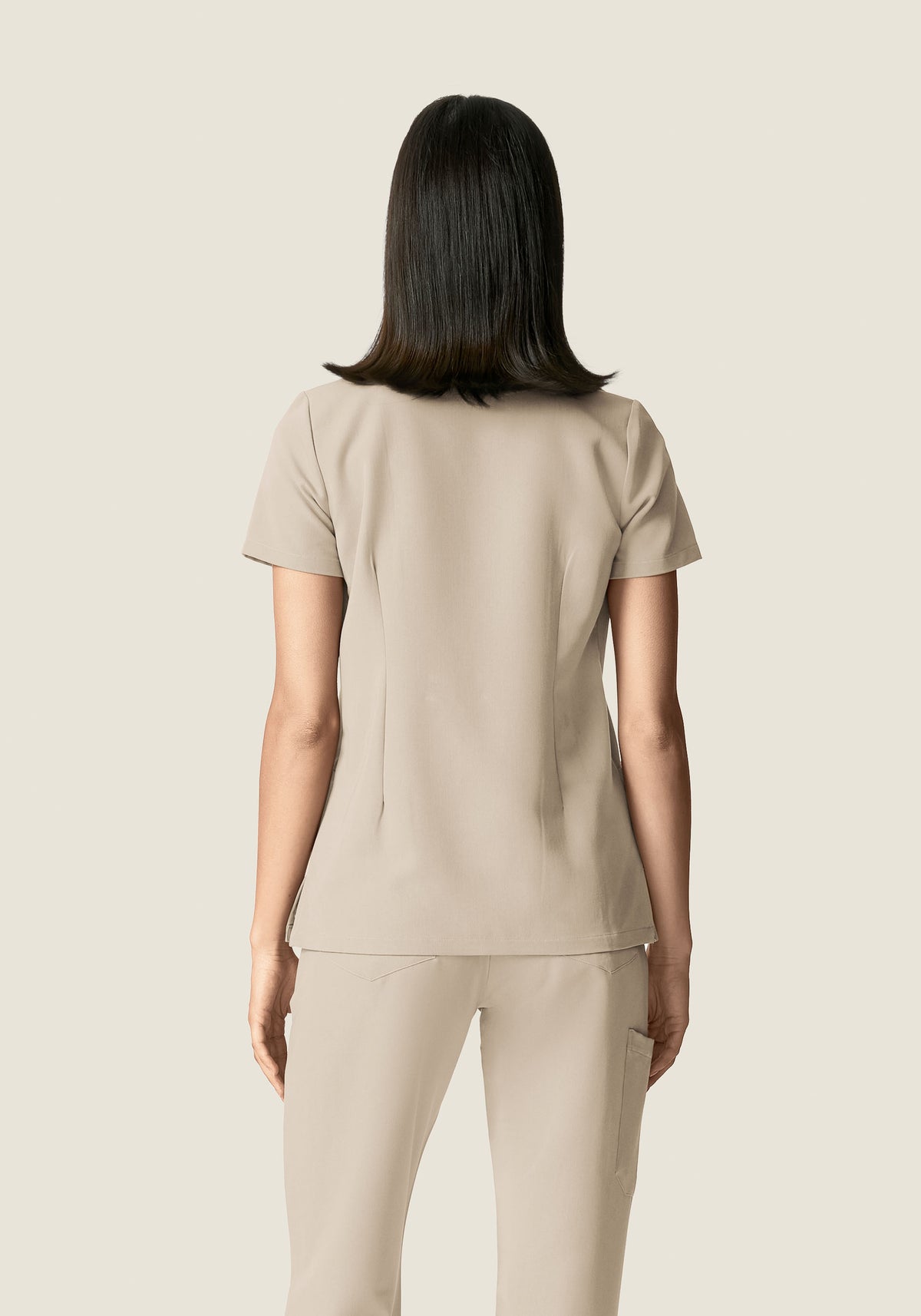 5 Pocket Notch Neck Top Khaki