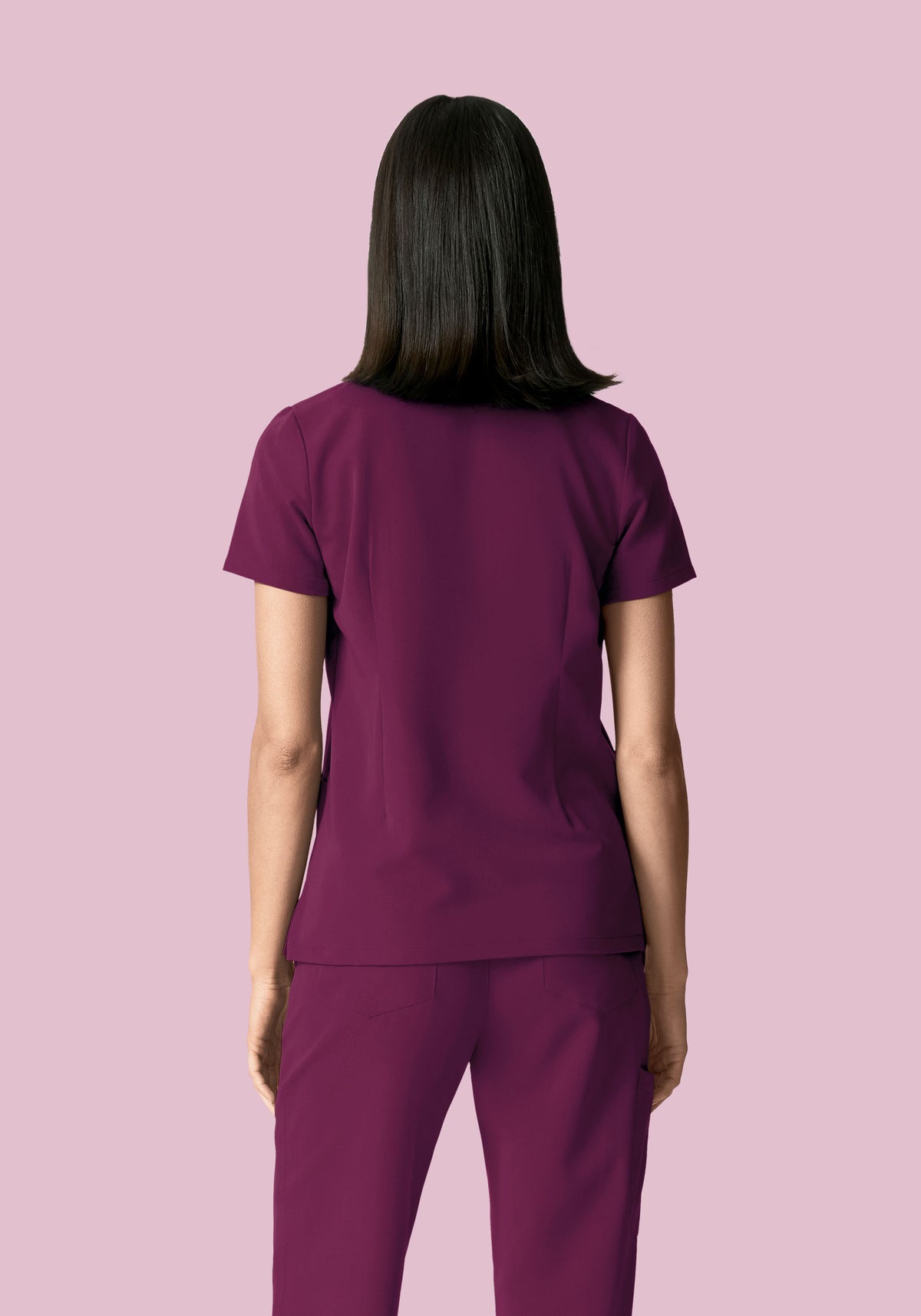 5 Pocket Notch Neck Top Plum