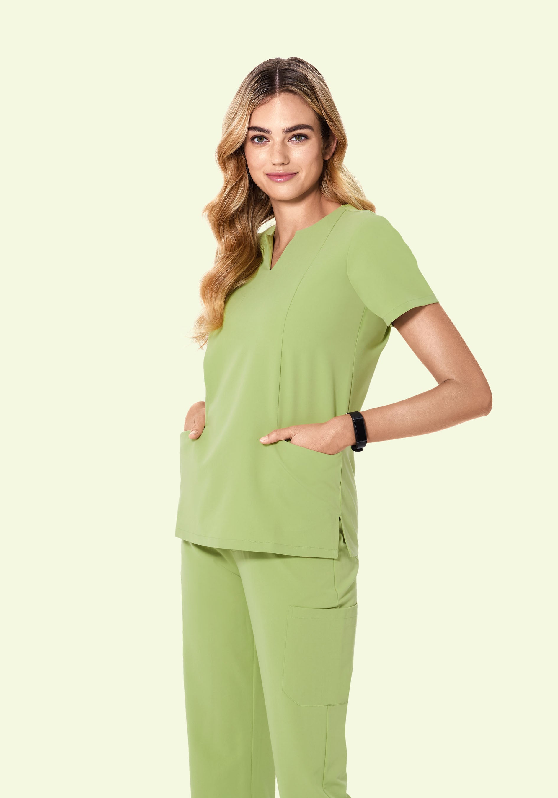 5 Pocket Notch Neck Top Fern