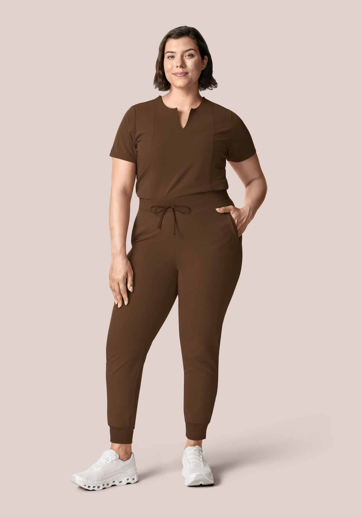 High Waisted Joggers Chocolate Brown